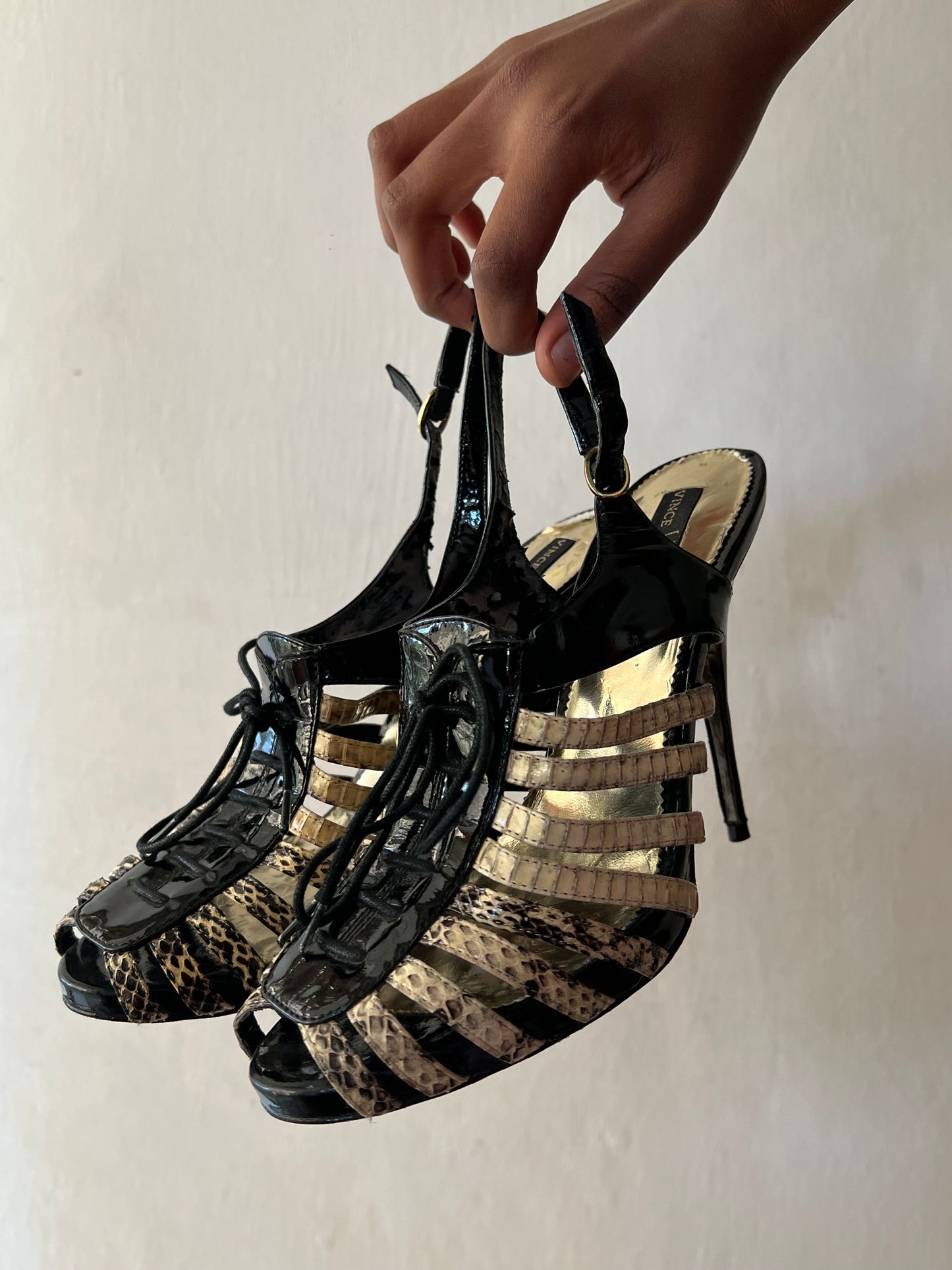 Snake Skin print  Gladiator Heels