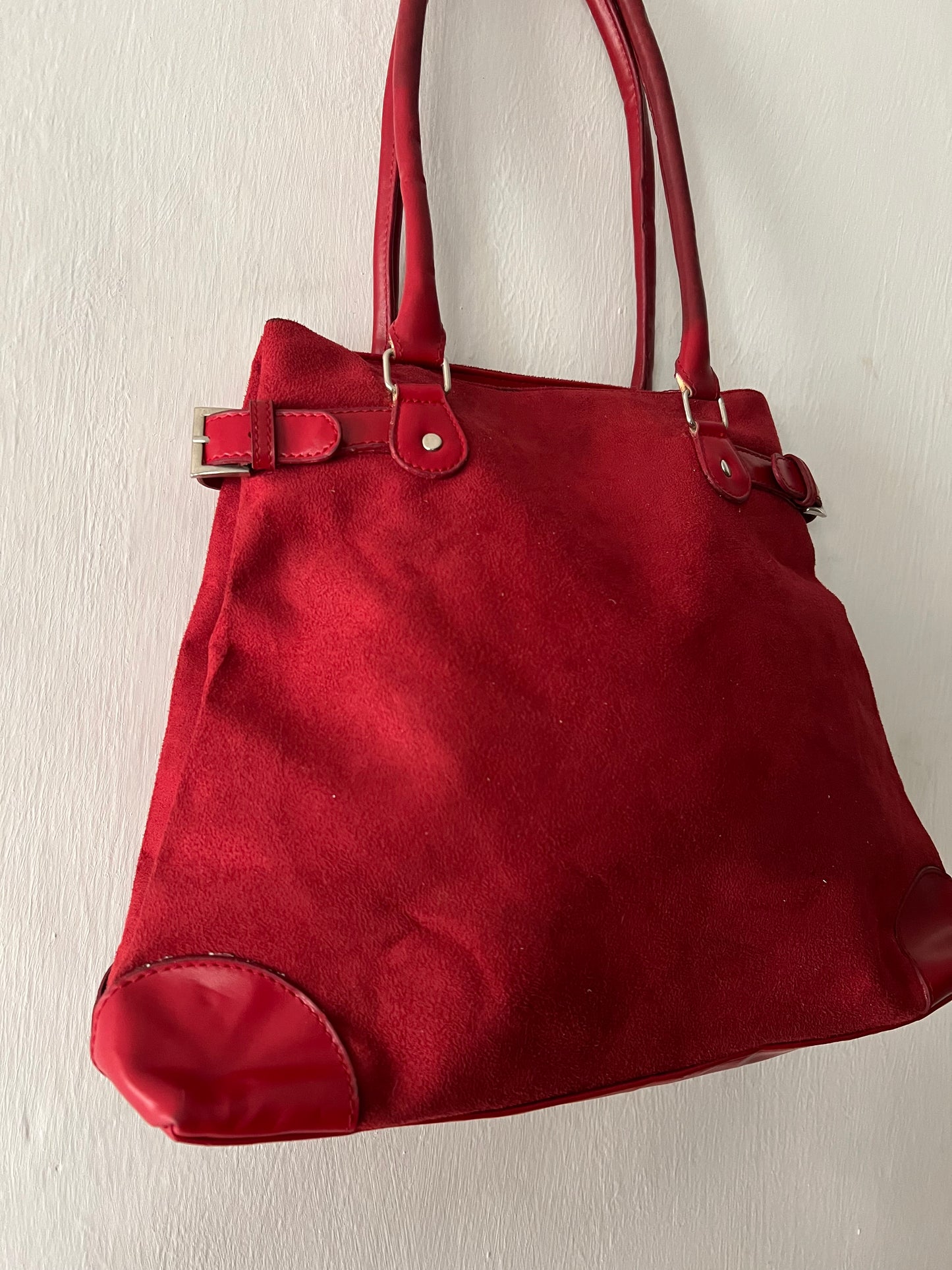 Red Boxy Shoulder Bag