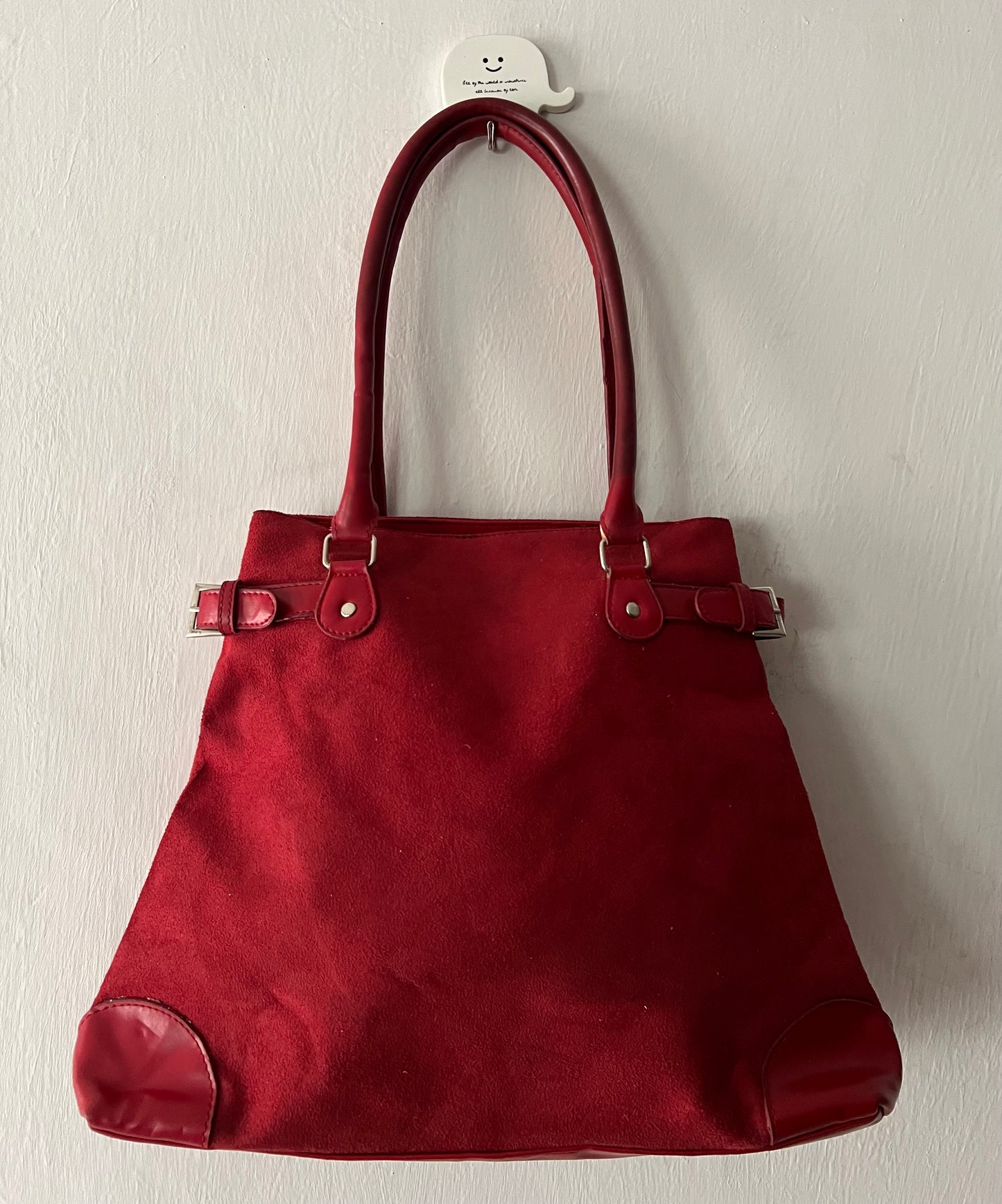 Red Boxy Shoulder Bag