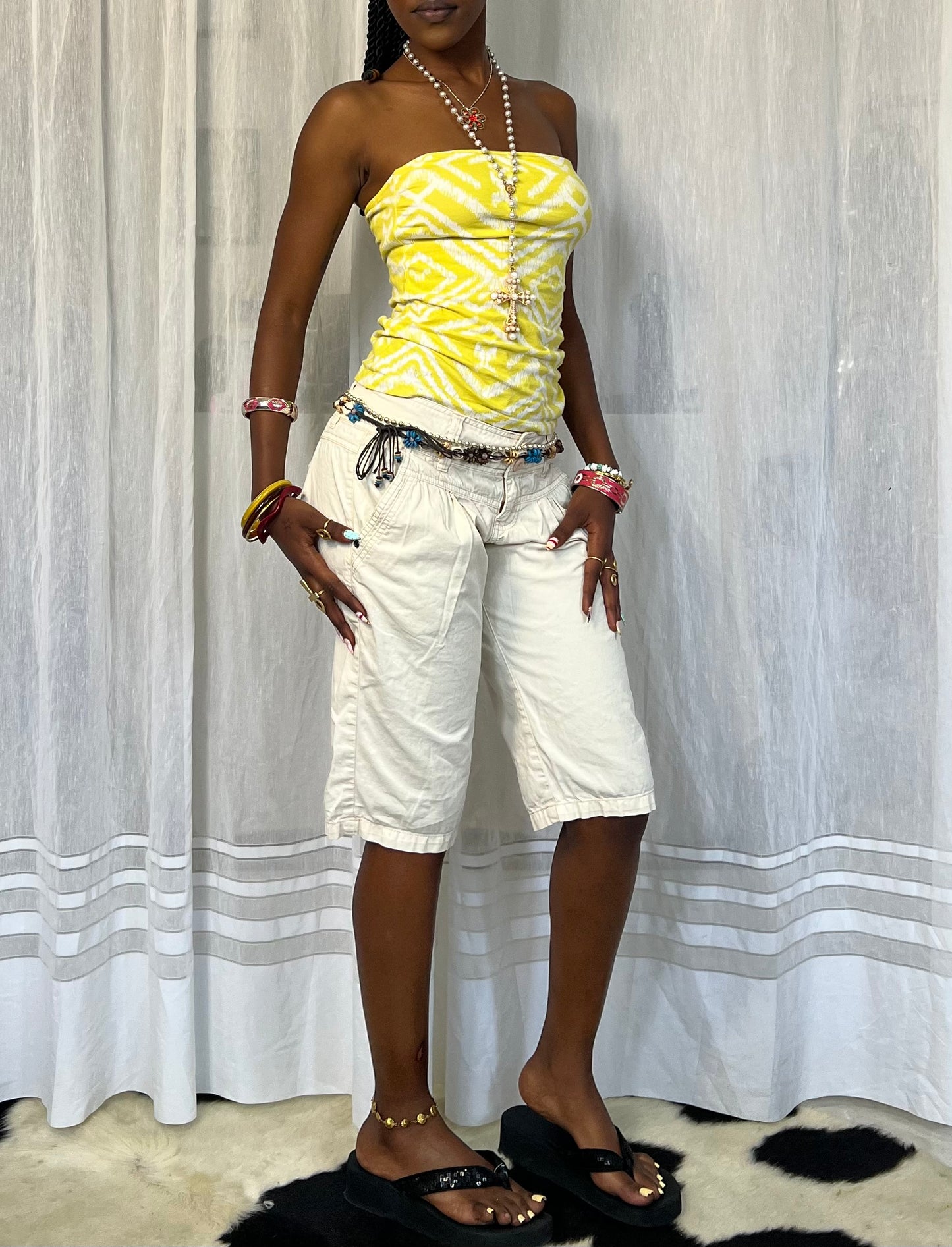 Yellow Geometric Tube Top