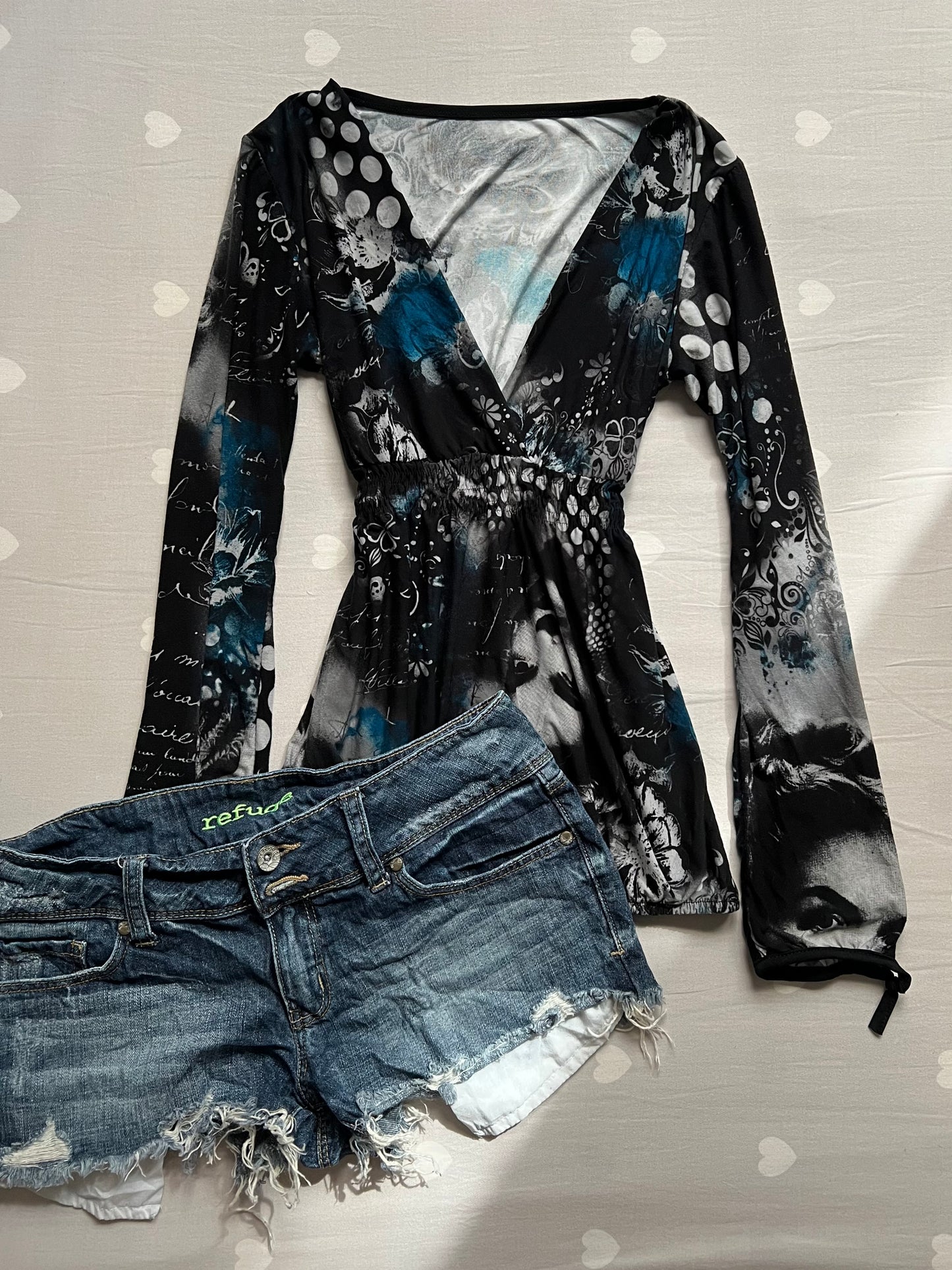 Distressed Y2k denim shorts