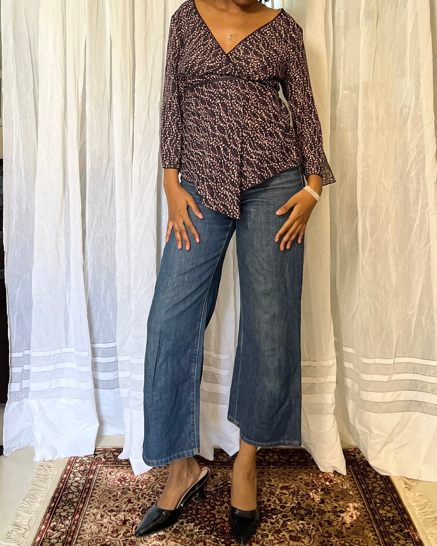 Flowy floral print top