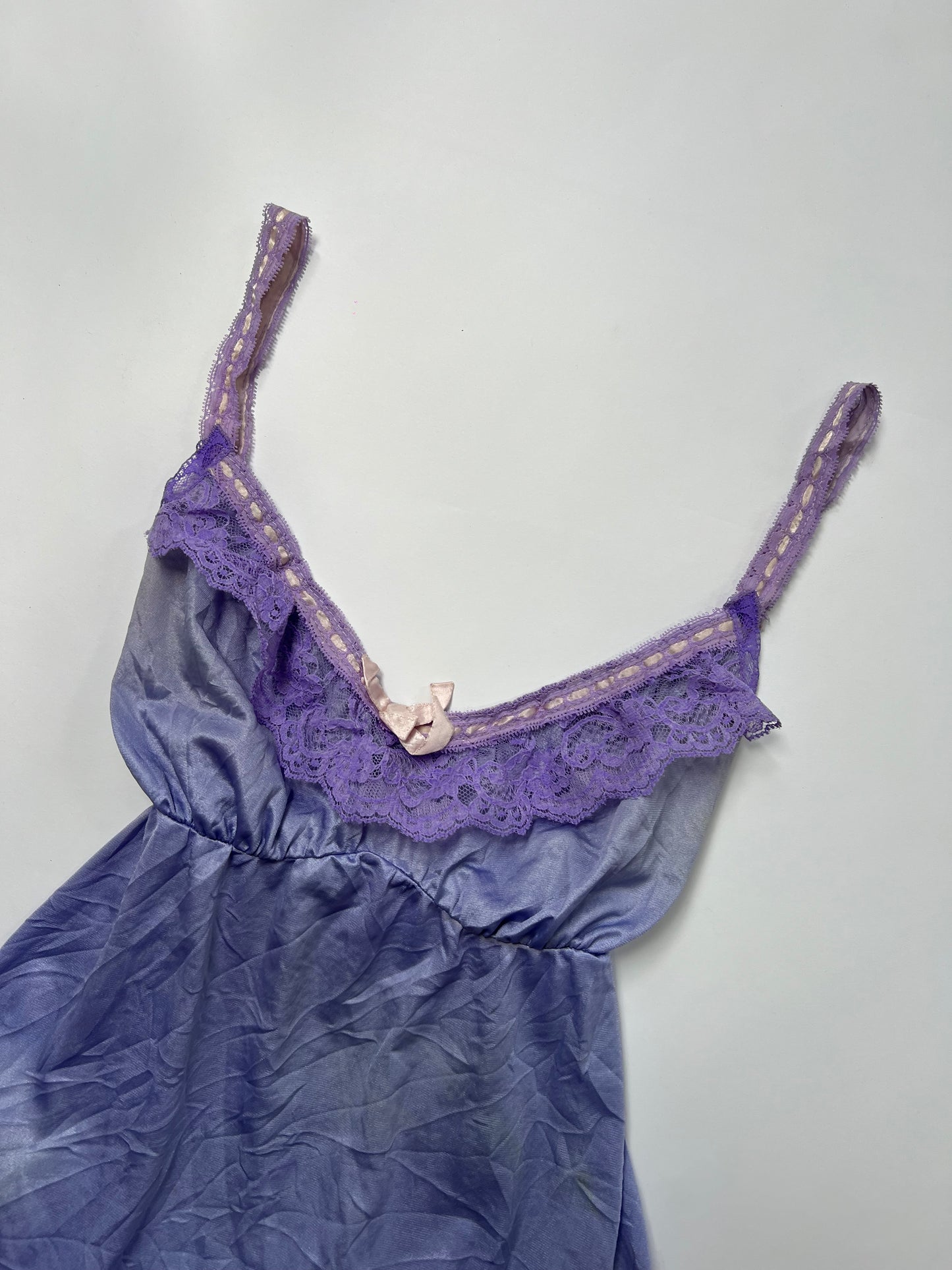 Lavender Tie-Back Lace trim Ruffle Cami