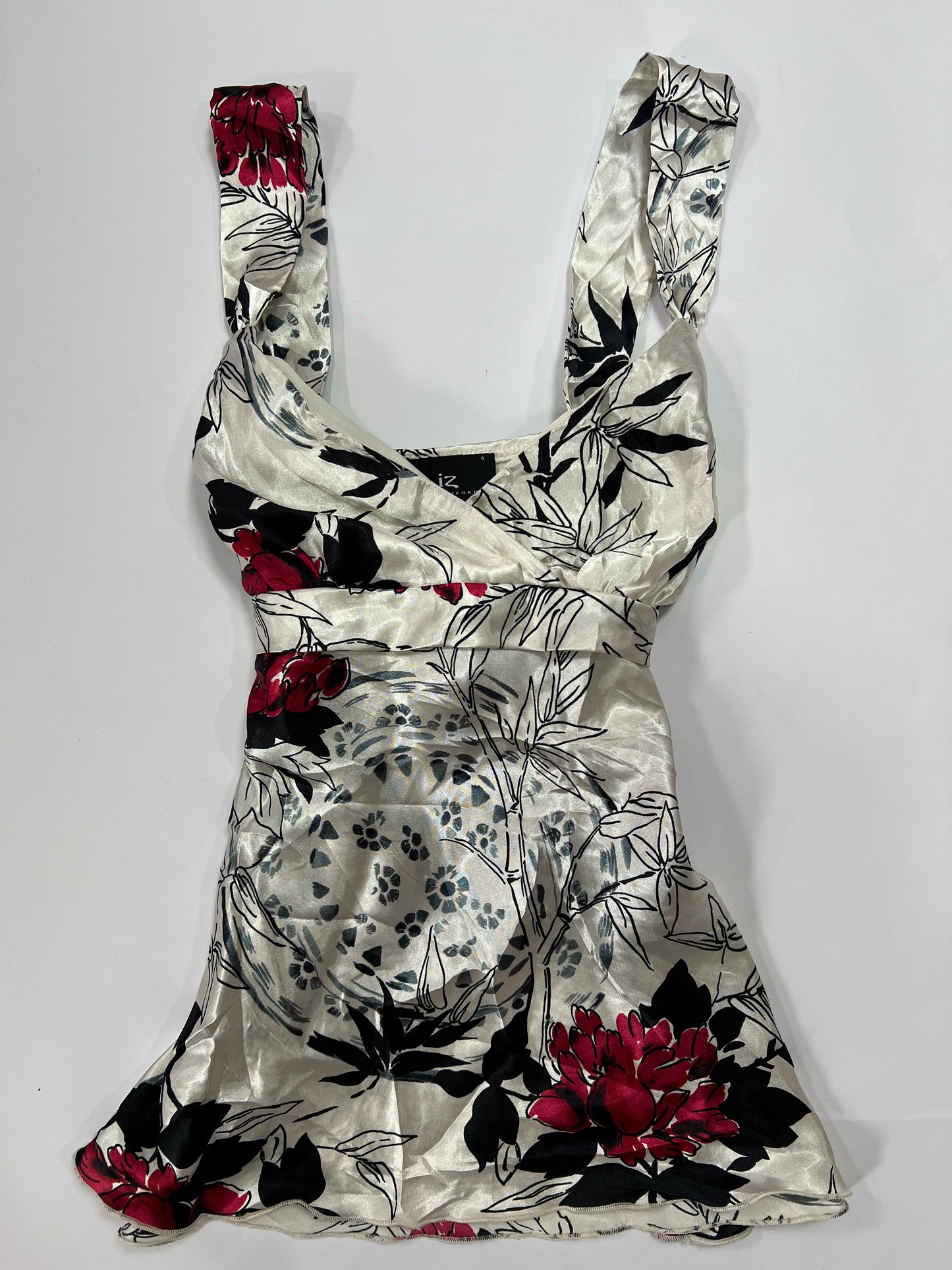 Floral Satin Peplum Top
