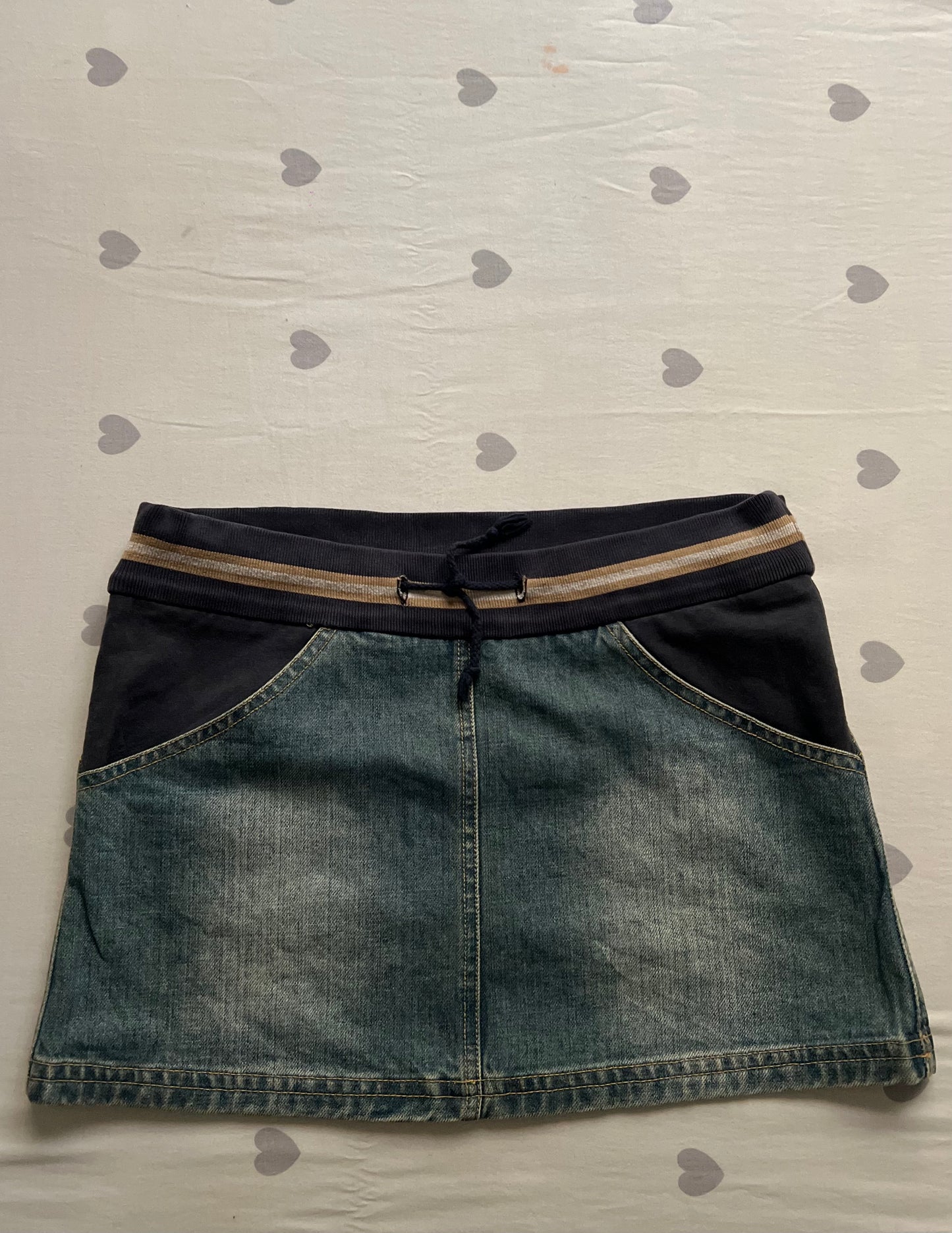 Reworked denim mini