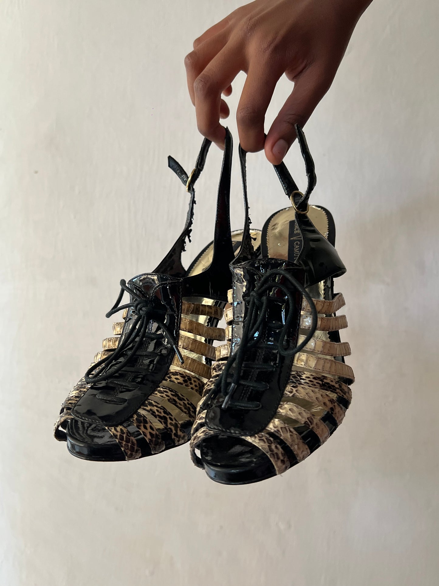 Snake Skin print  Gladiator Heels