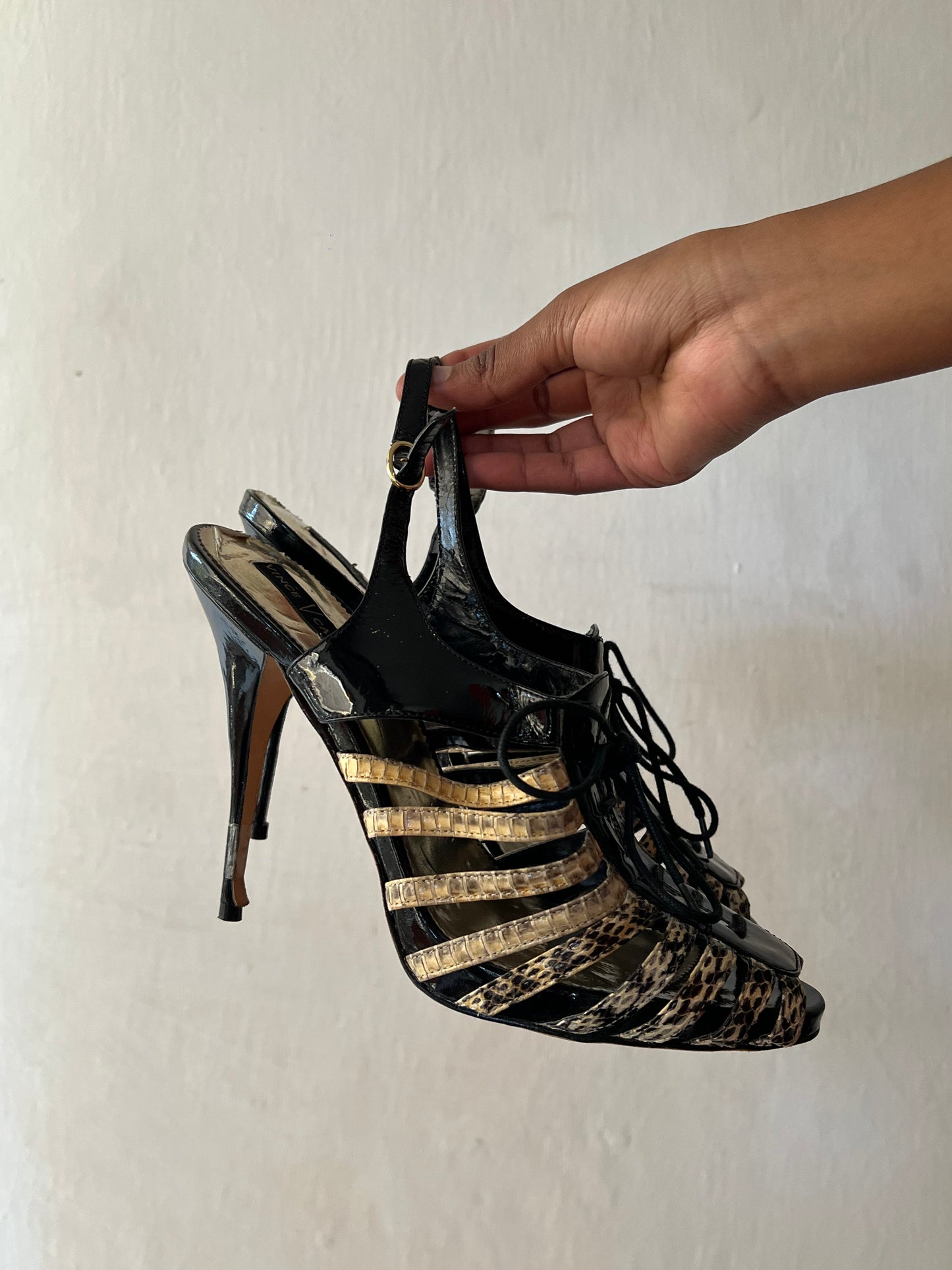 Snake Skin print  Gladiator Heels