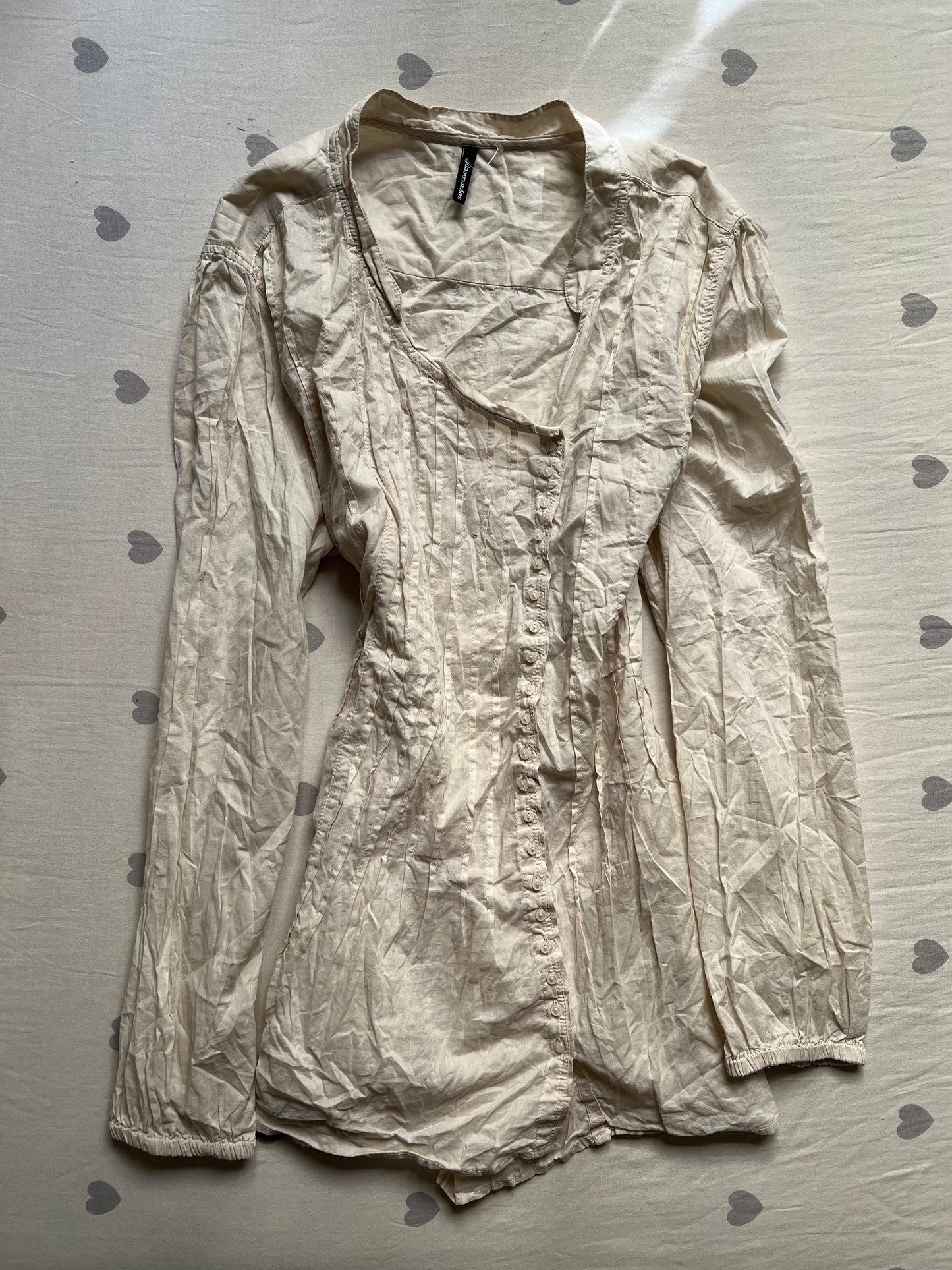 Cotton asymmetrical button down shirt