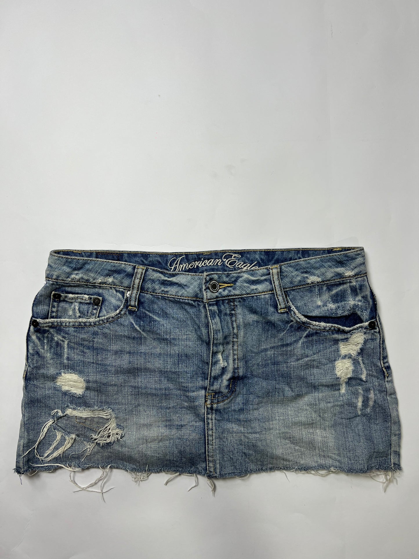 American Eagle Distressed Denim Mini Skirt