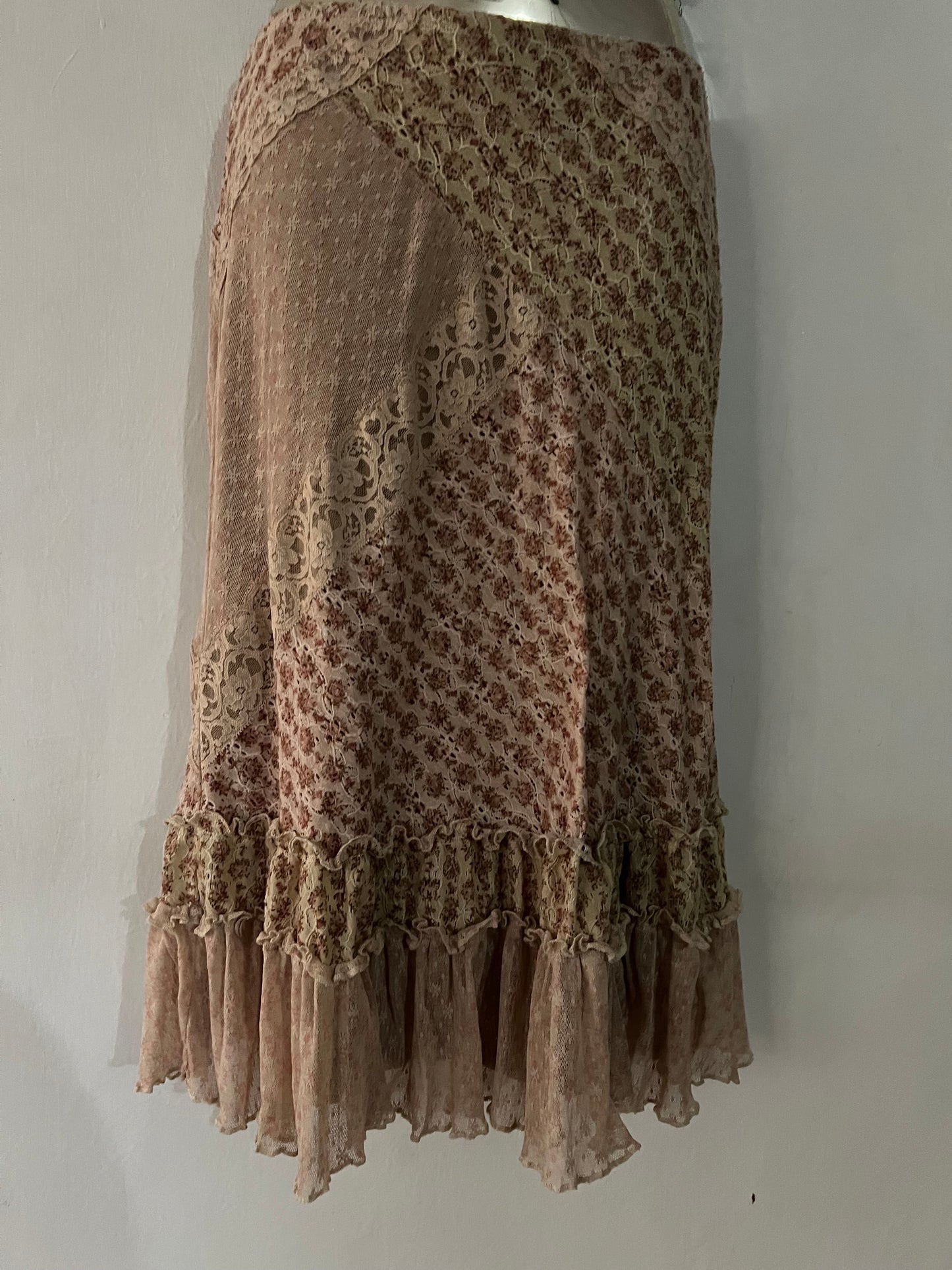 Patch work lace coquette midi