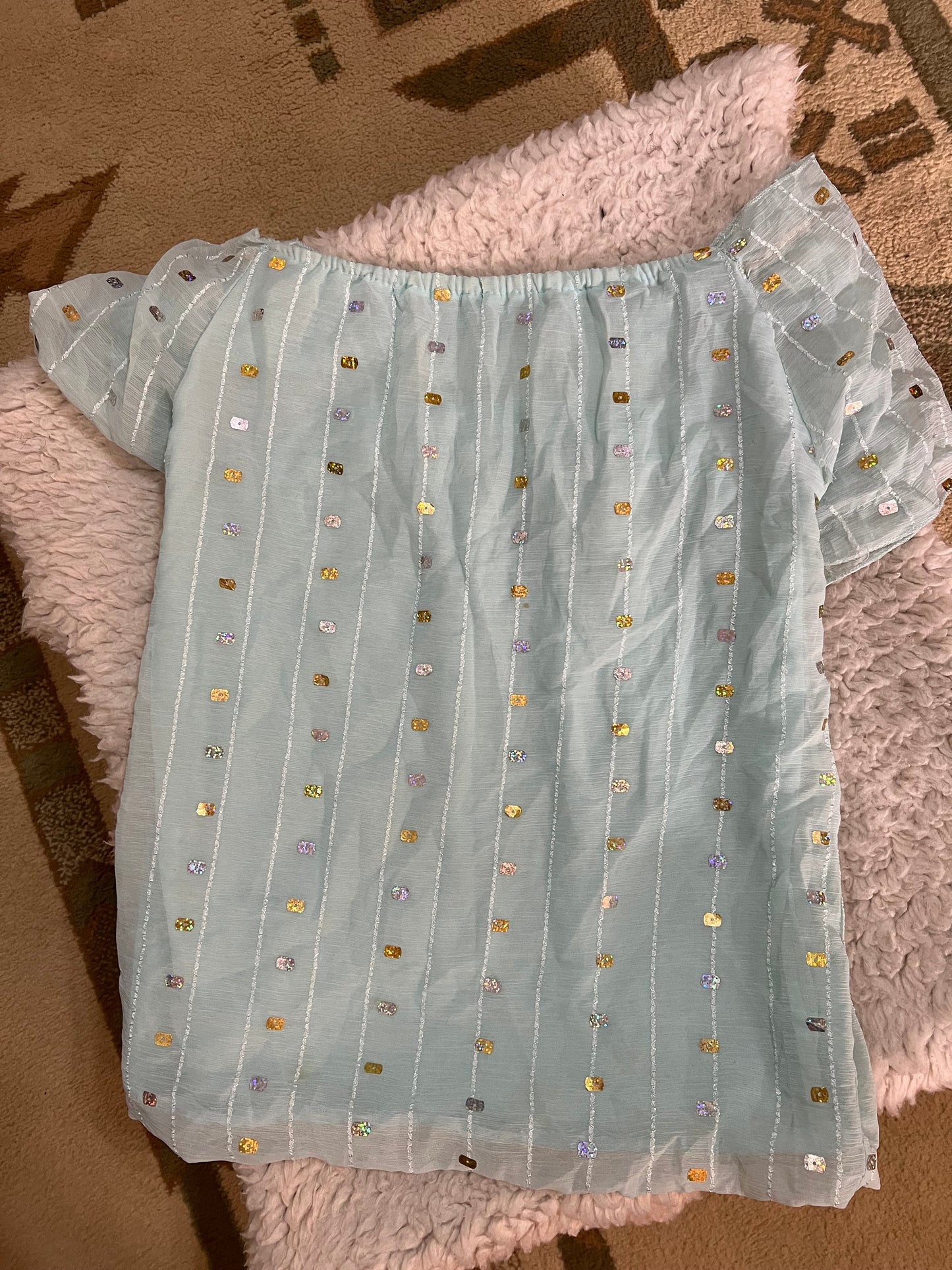 Mint Sequin Babydoll Dress