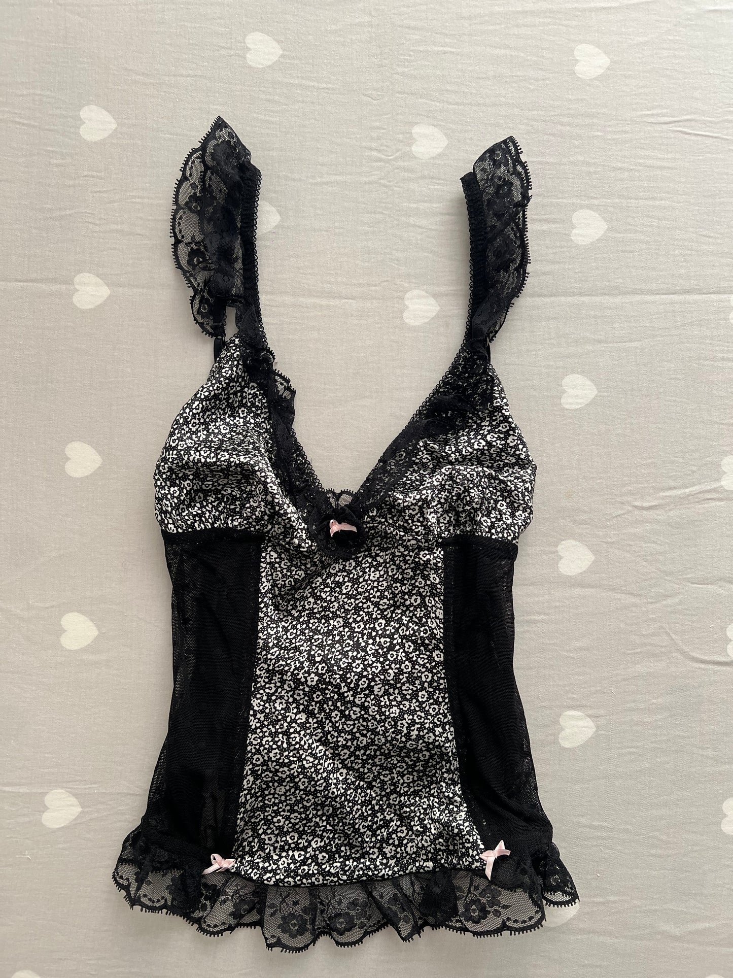 Lace trim corset cami top