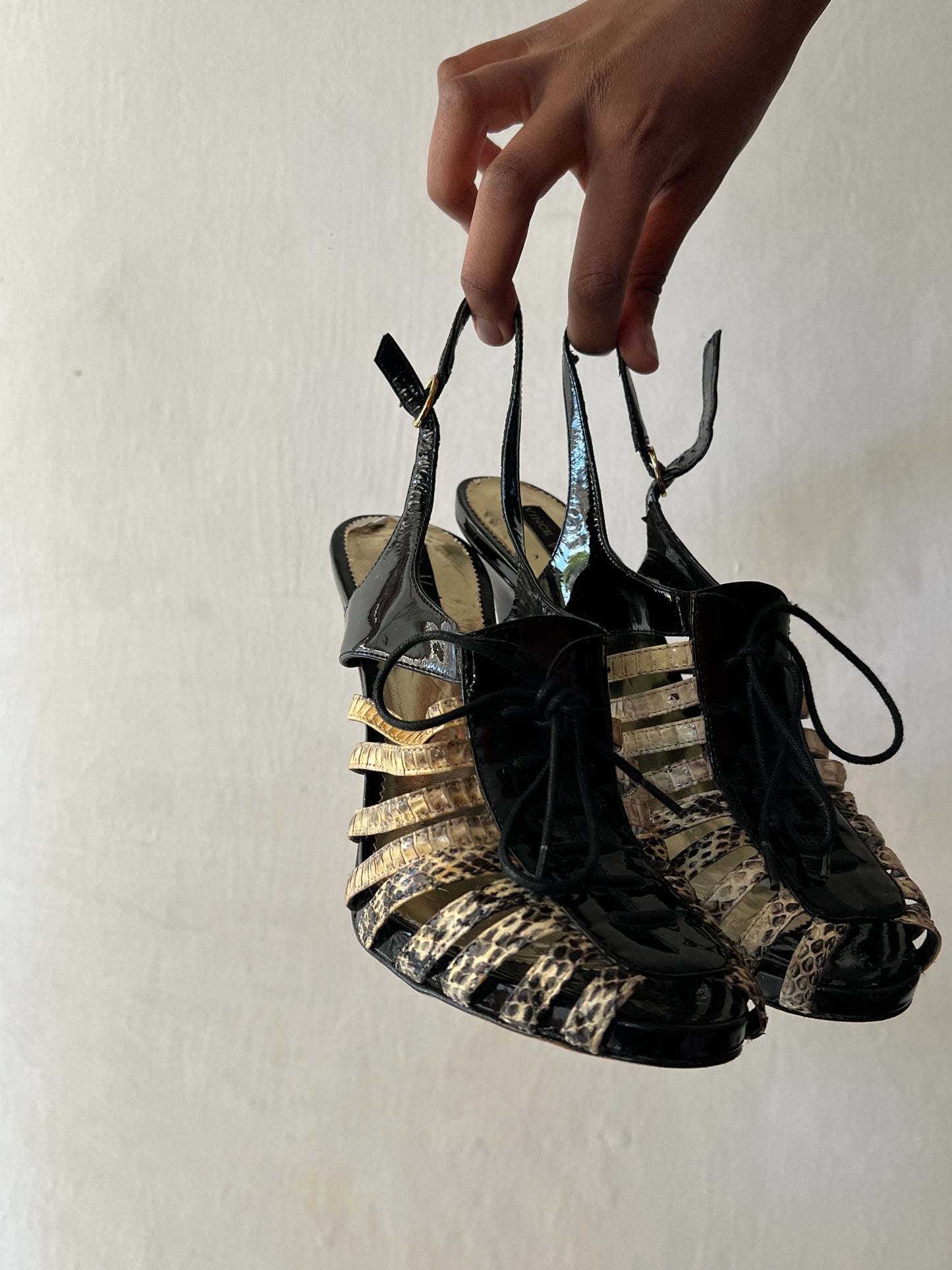 Snake Skin print  Gladiator Heels