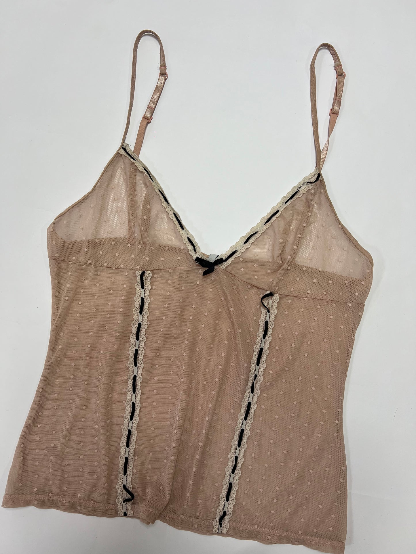 Blush Mesh Lace Trim Cami