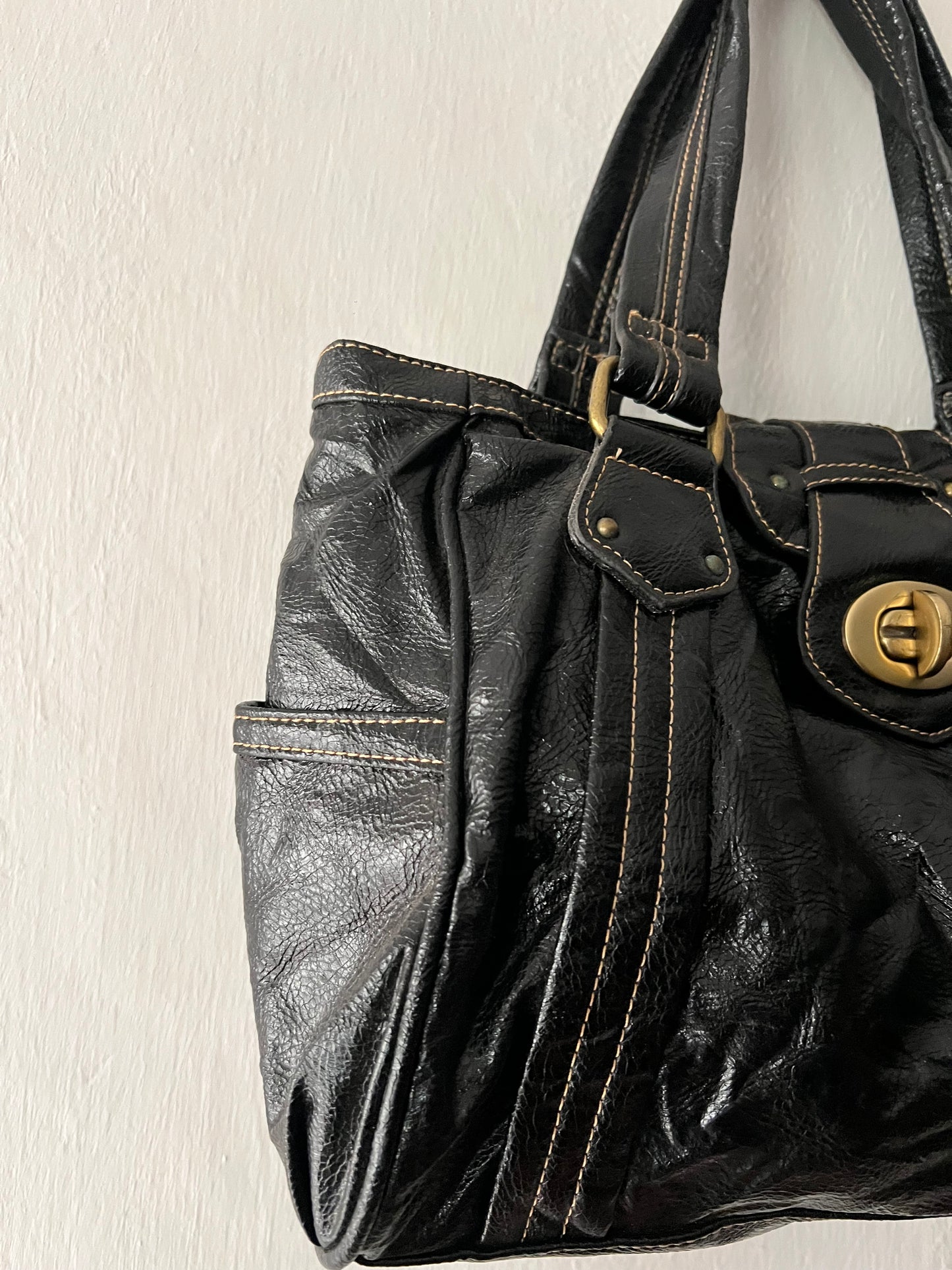 Boxy Leather Shoulder Bag