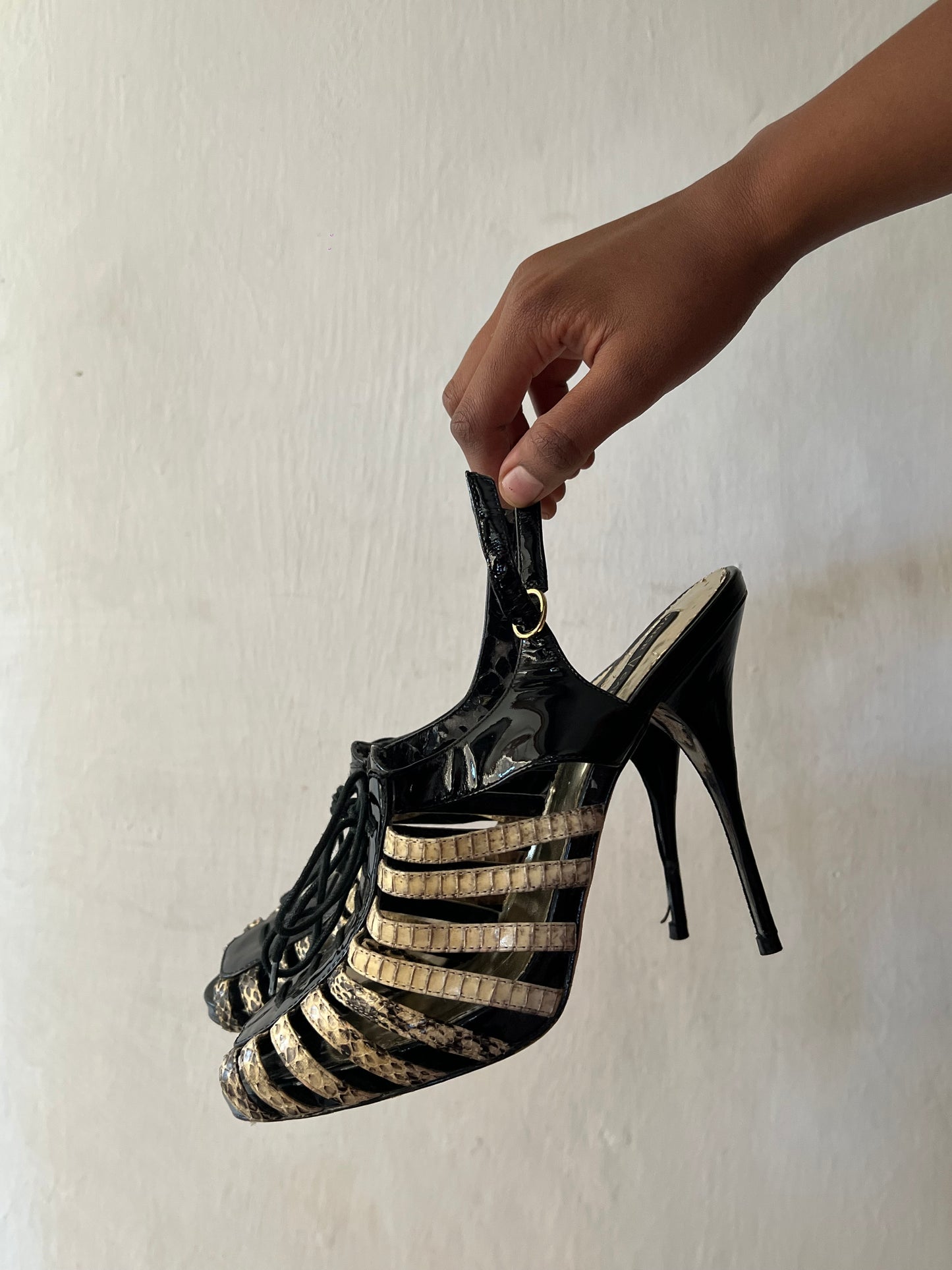 Snake Skin print  Gladiator Heels