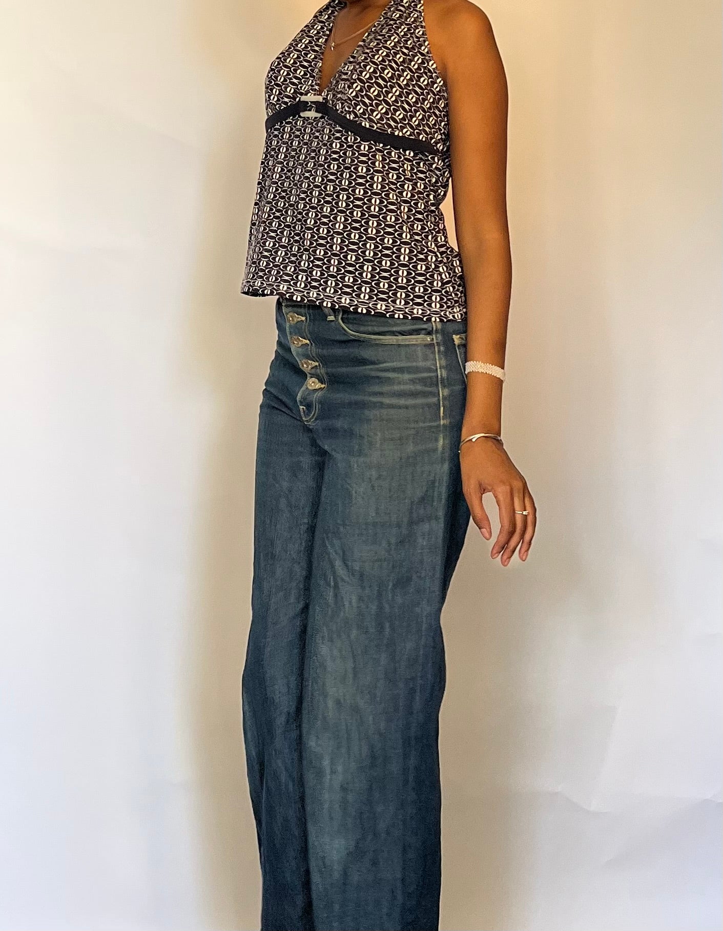 Graphic tankini halter