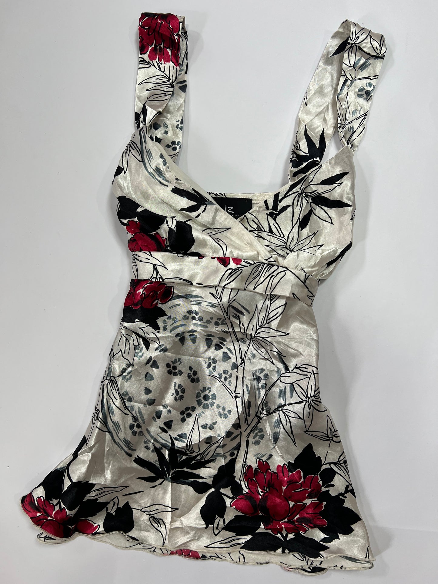 Floral Satin Peplum Top
