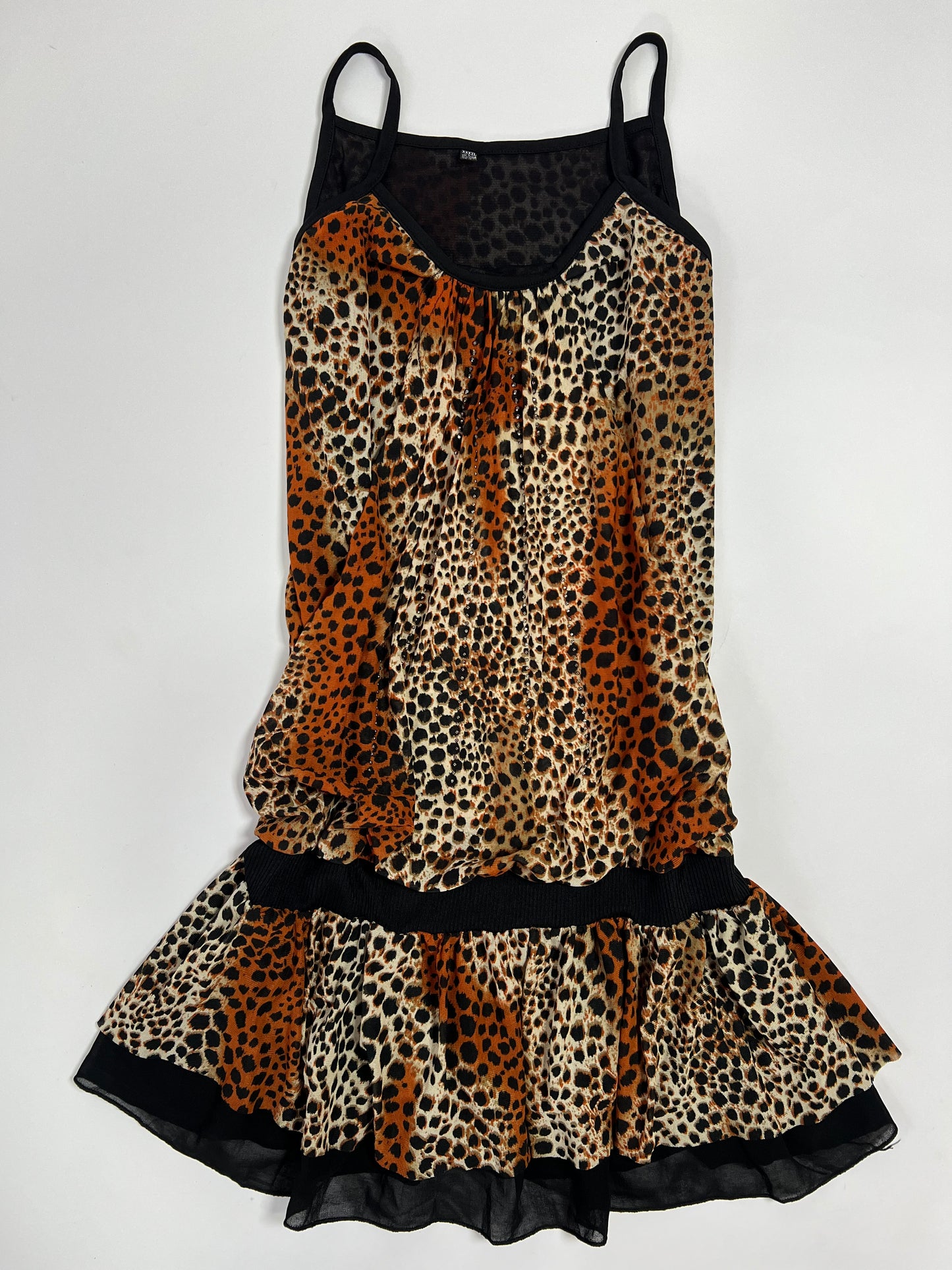 Leopard Print Drop-Waist Dress