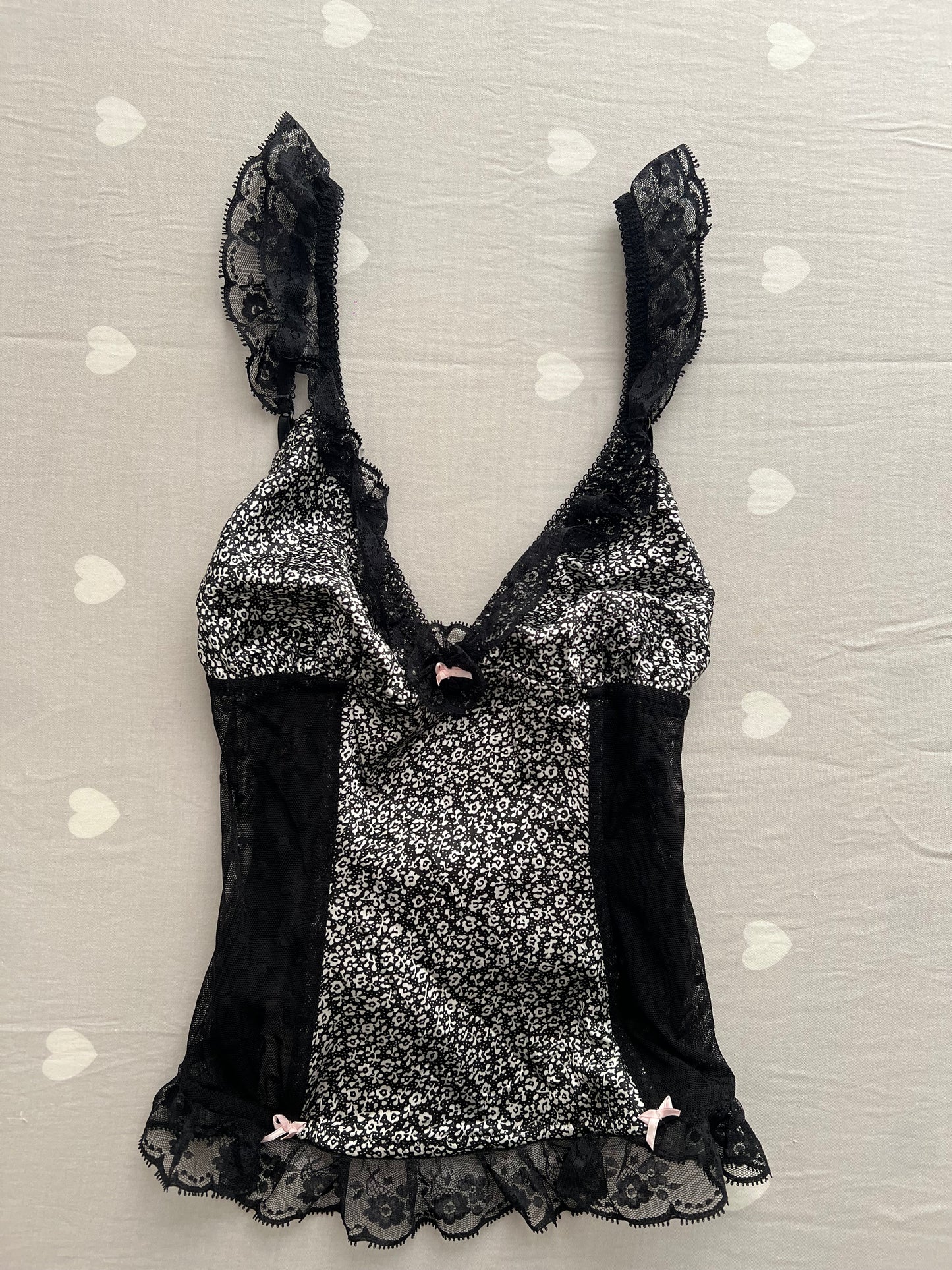 Lace trim corset cami top