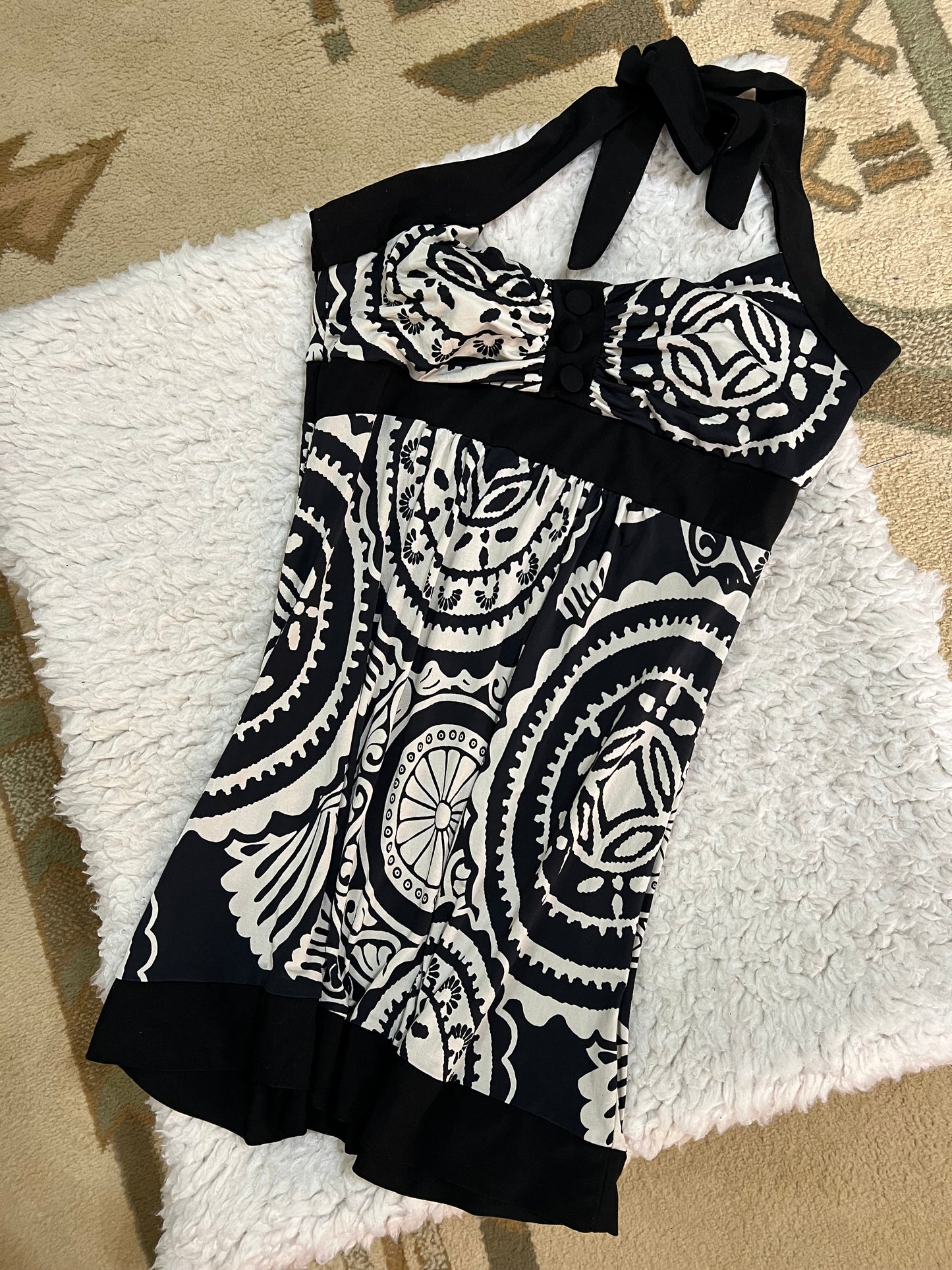 Monochrome Halter Babydoll Top