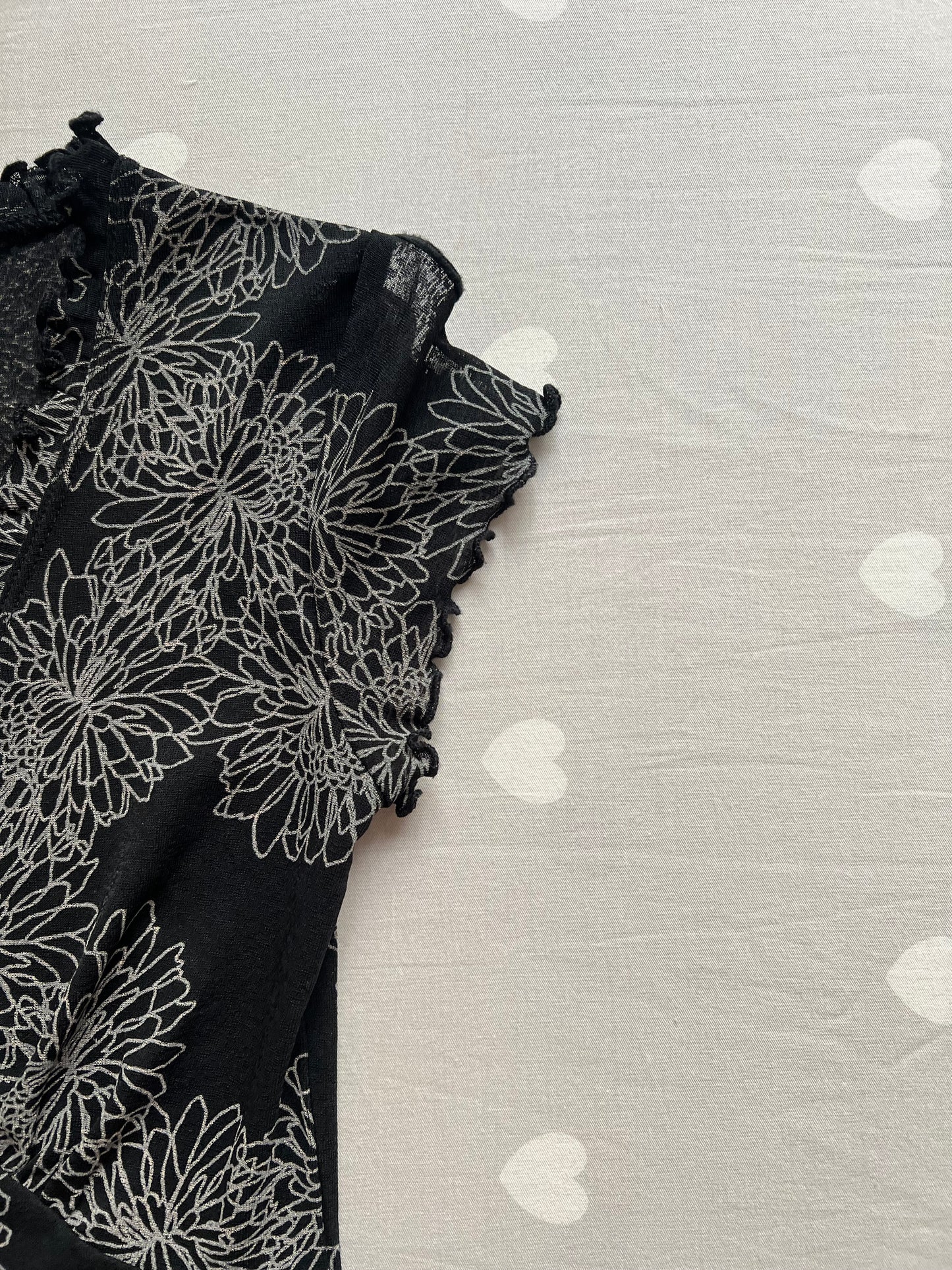Mesh floral print top