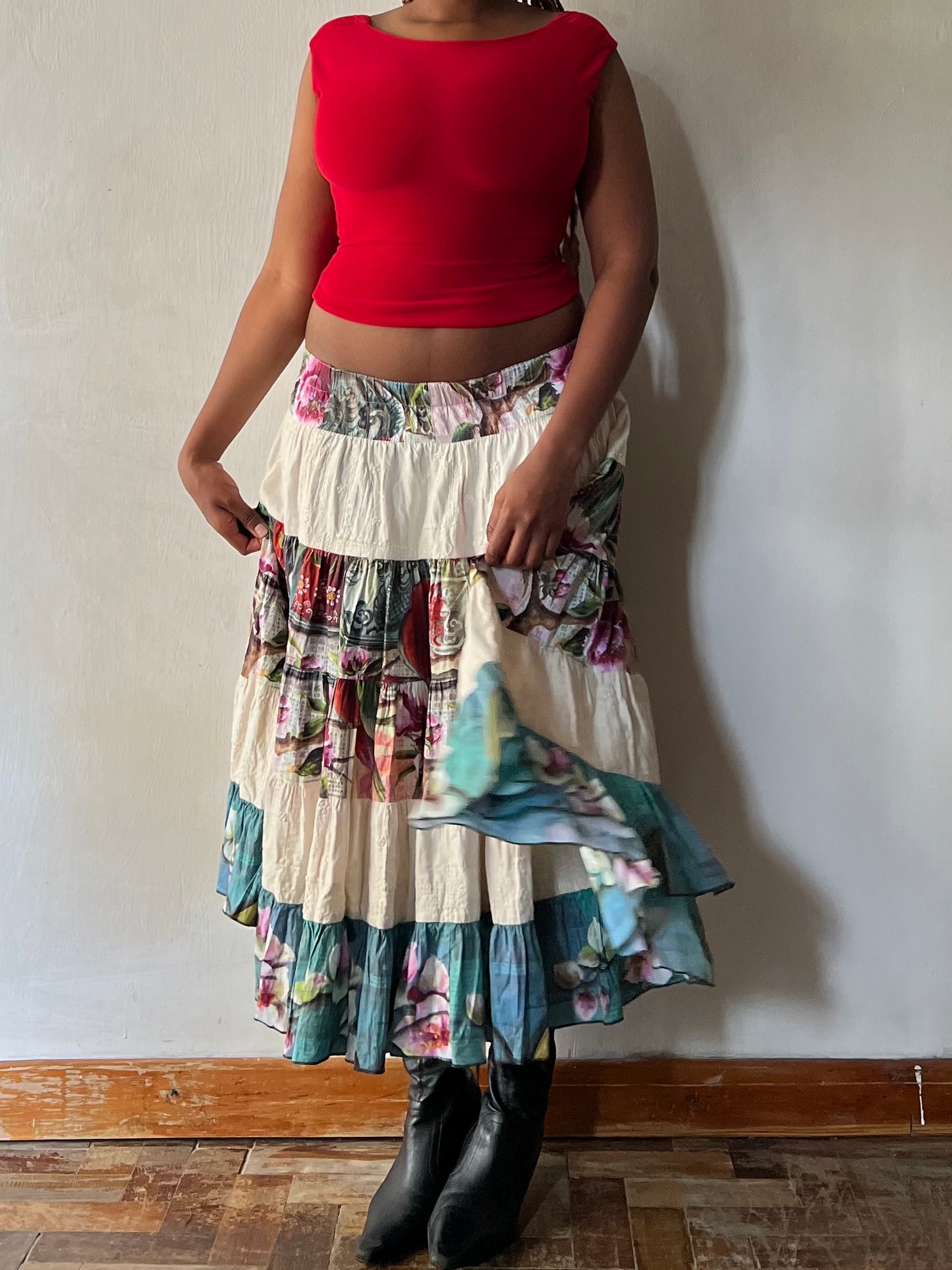 Tiered Bohemian Maxi Skirt