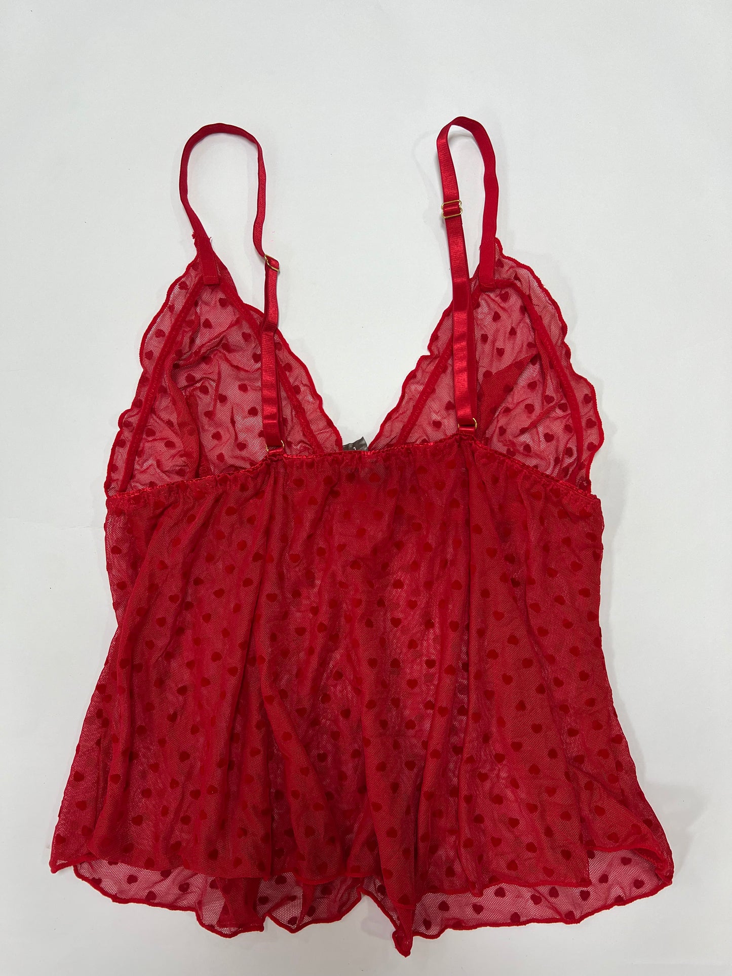 Red Heart Mesh Babydoll Cami