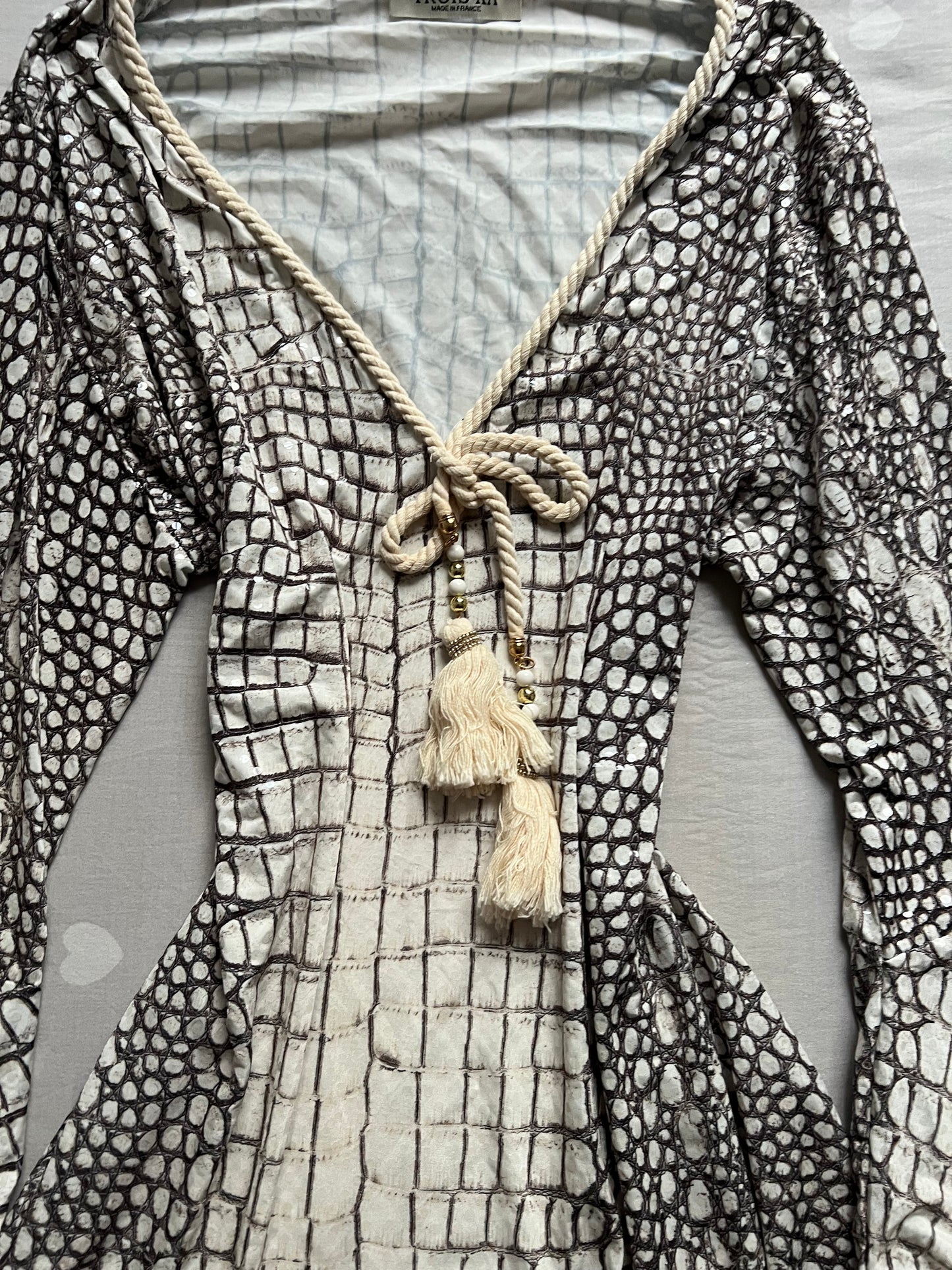 Crocodile Print Boho Long Sleeve Top