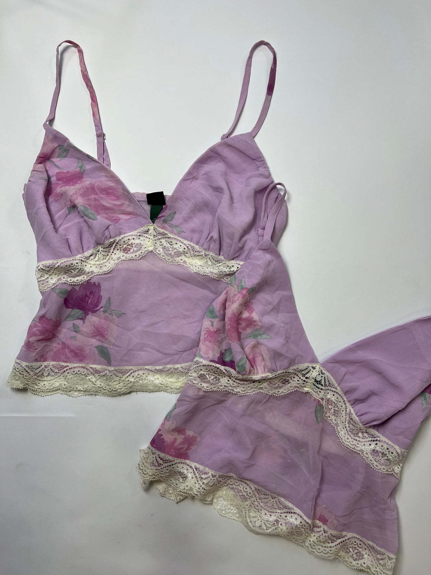 Lilac Floral lace trim cami