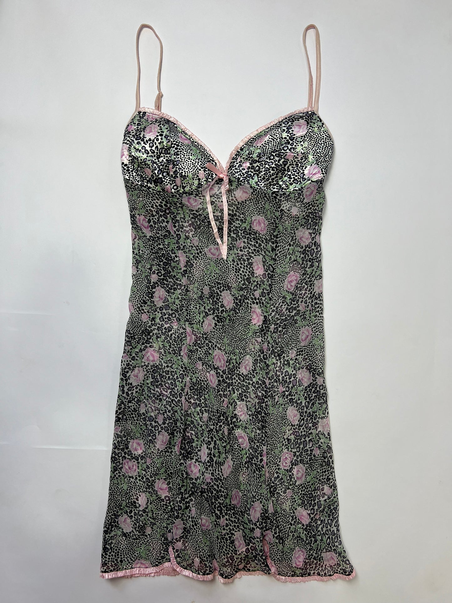 Vintage Floral Leopard Slip Dress