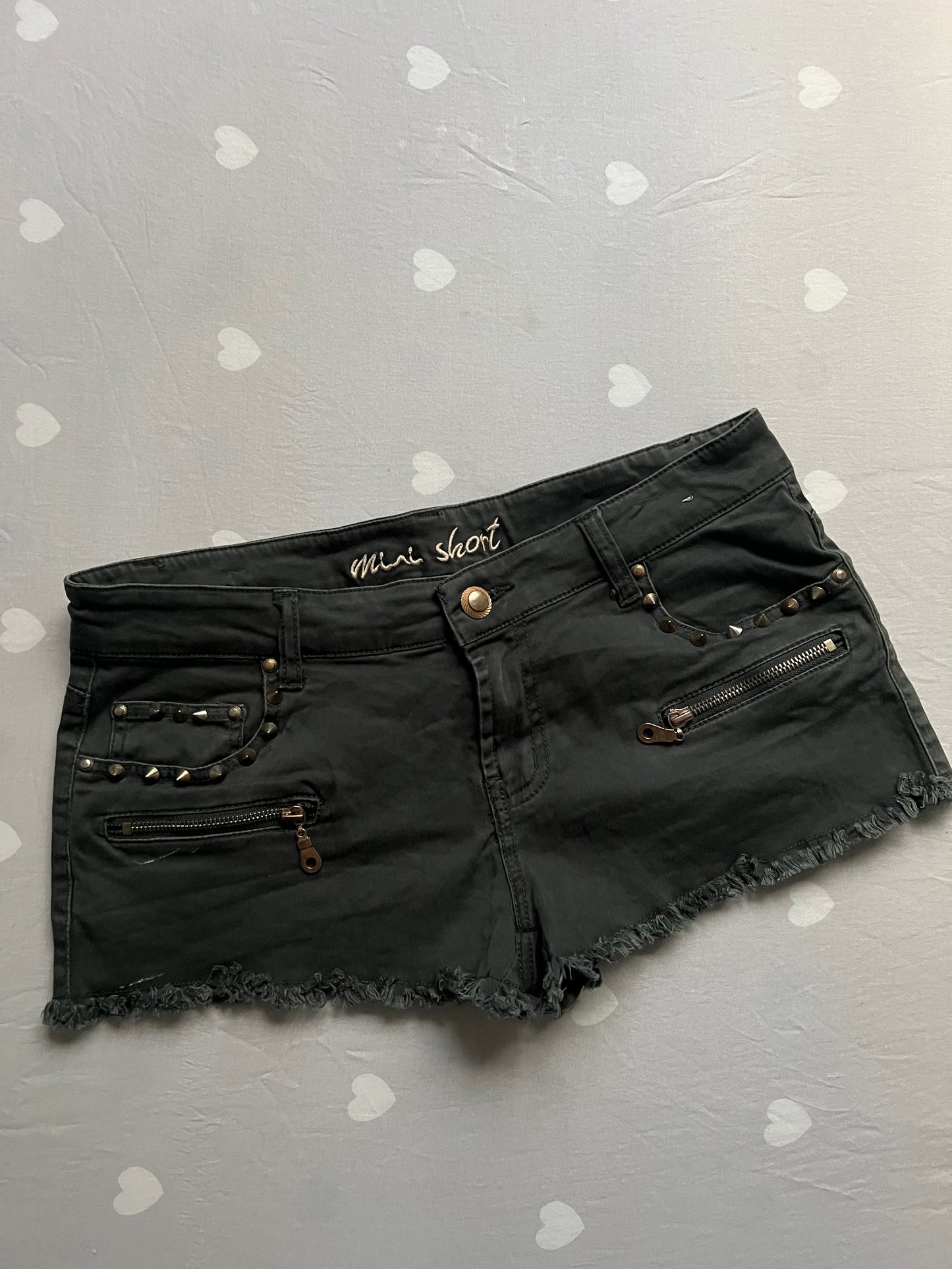 Studded Denim Shorts
