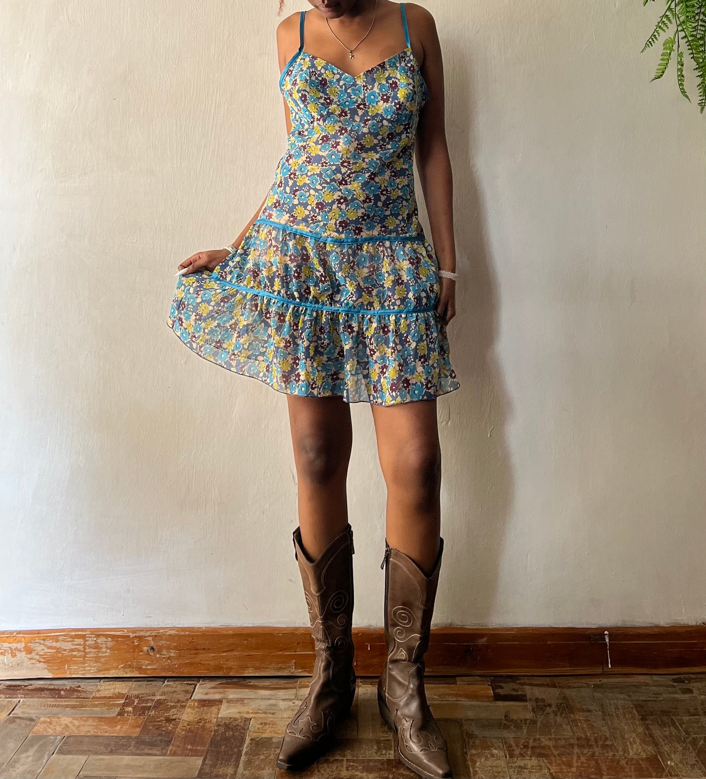 Sheer vintage floral sundress