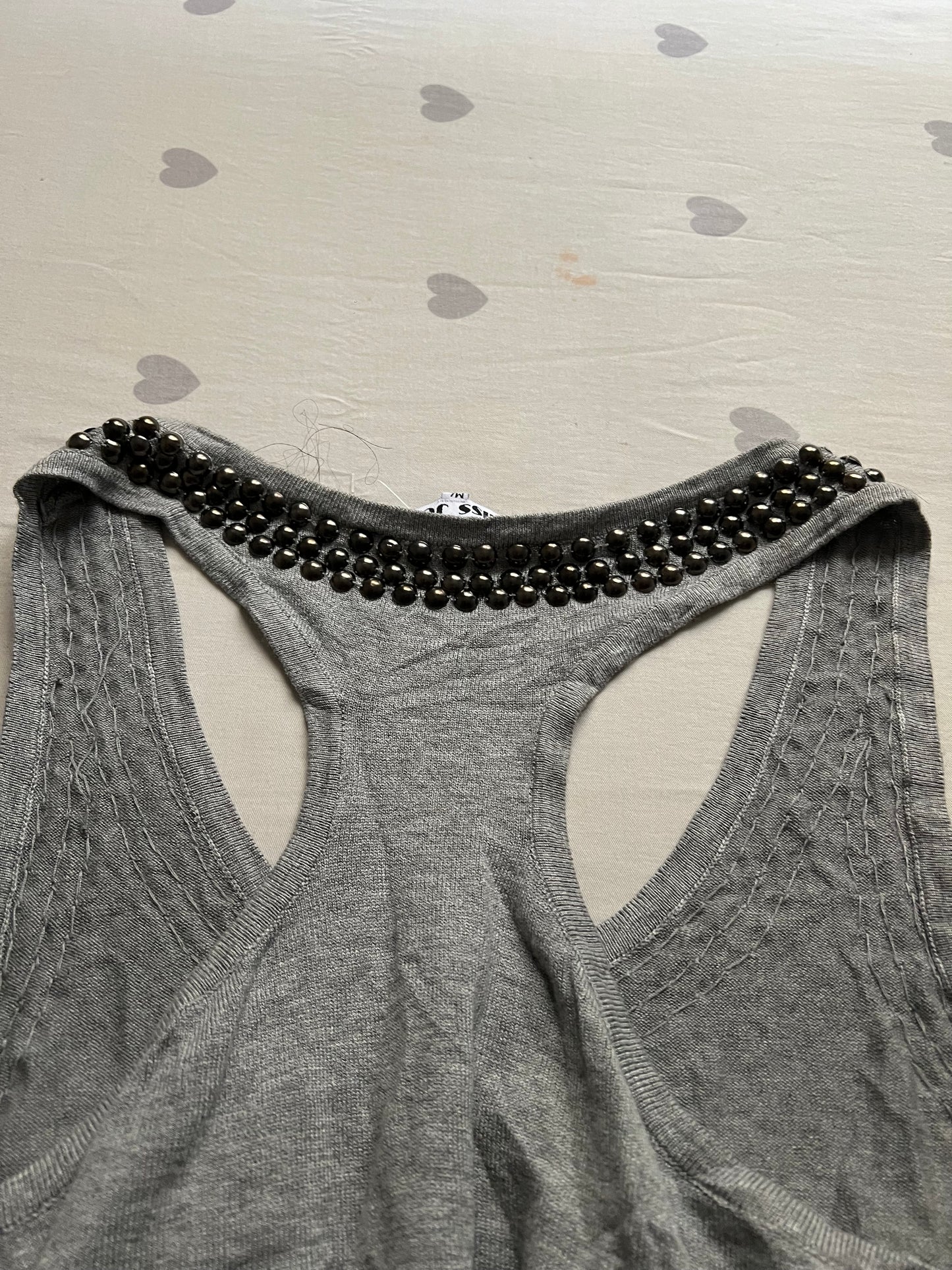 Studded grey tank top