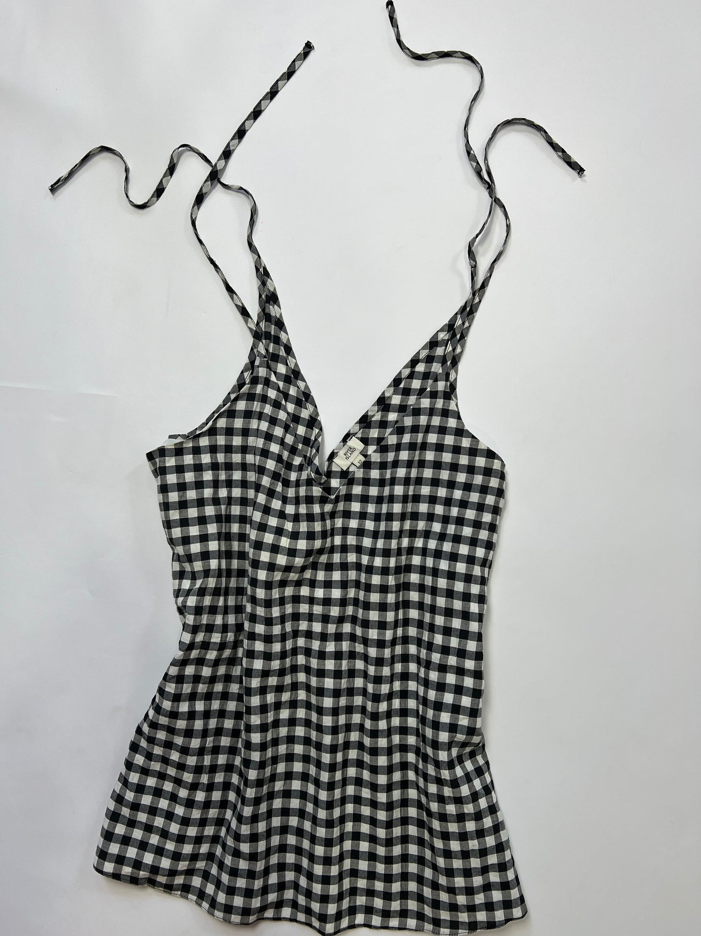Gingham Tie-Shoulder Top