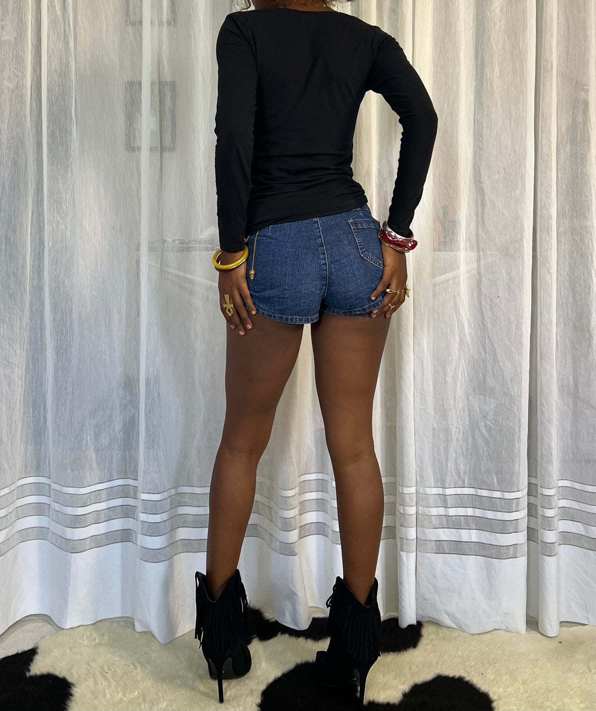 Low-Rise Denim Mini Shorts