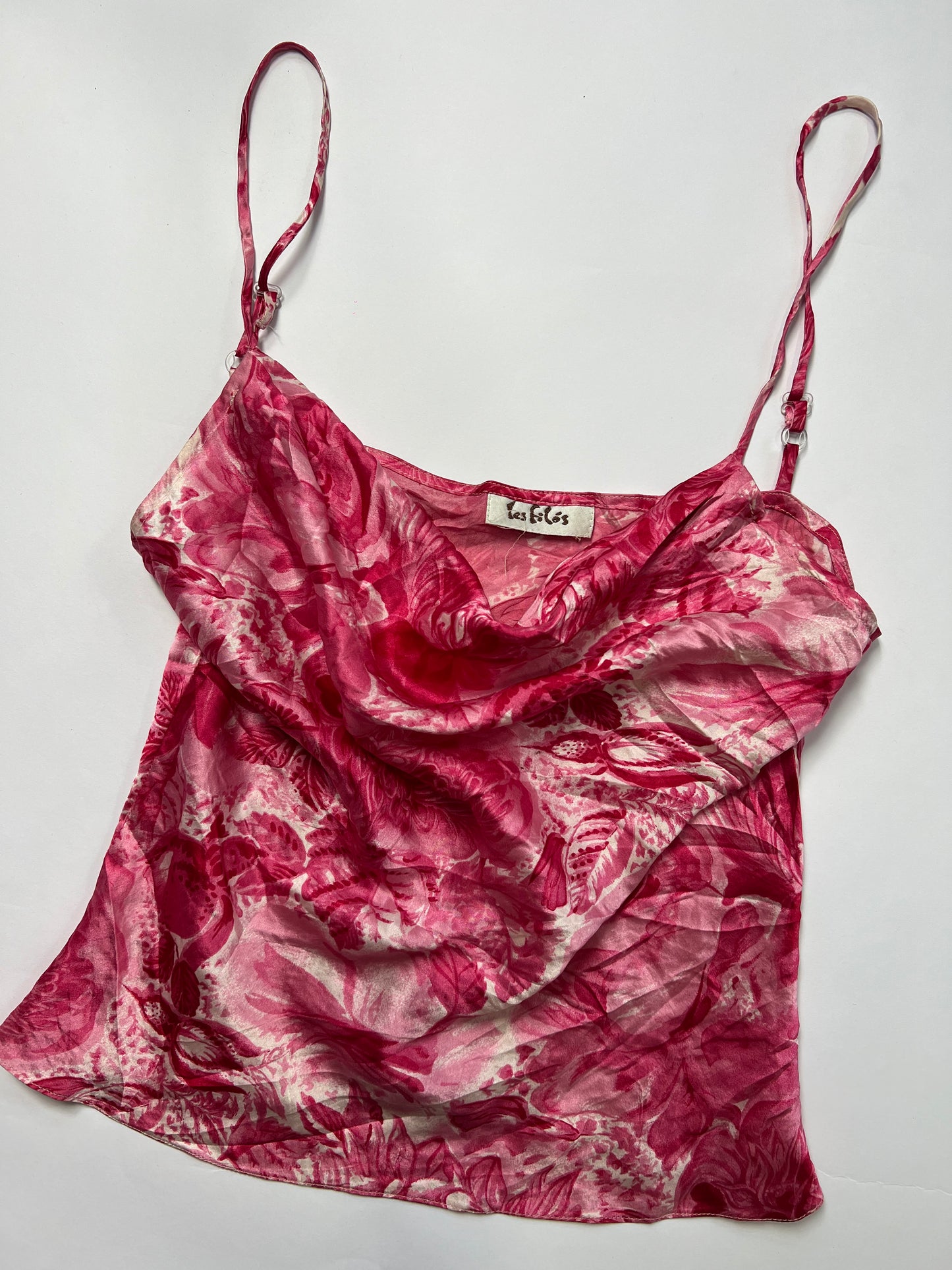 Pink Floral Cowl Neck Cami