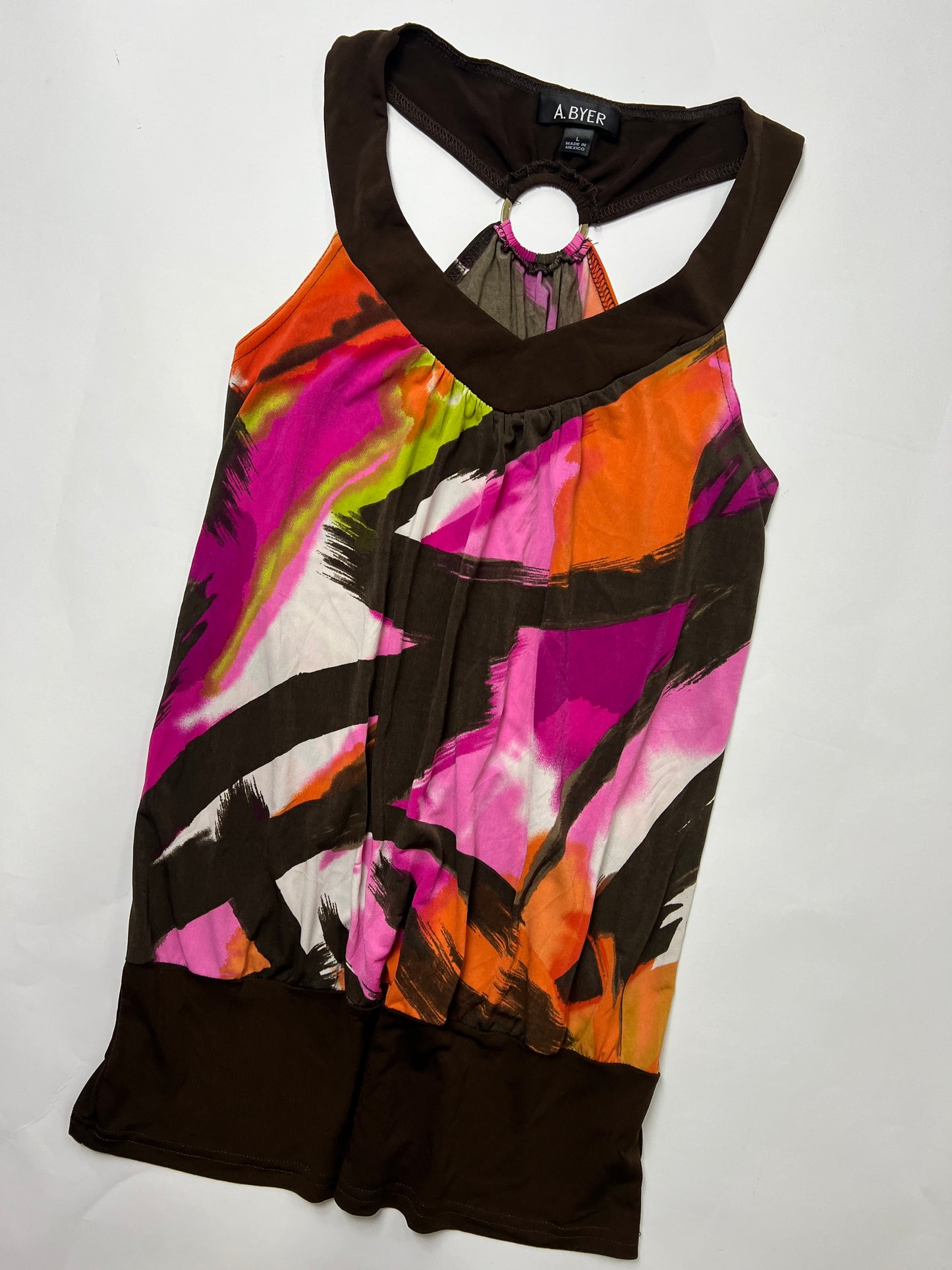 Abstract Print Ring-Back Tank Top