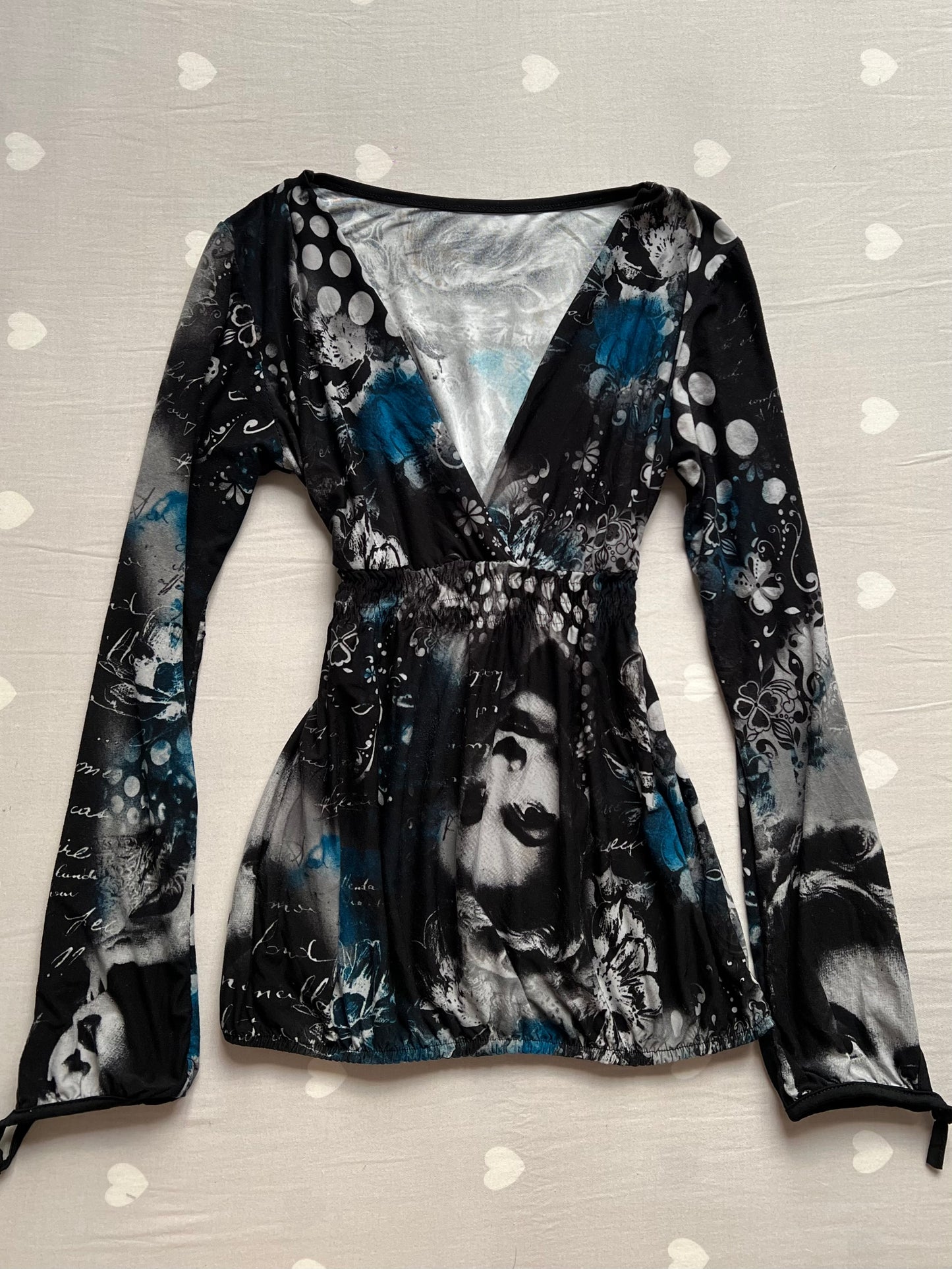 Graphic y2k baby doll top