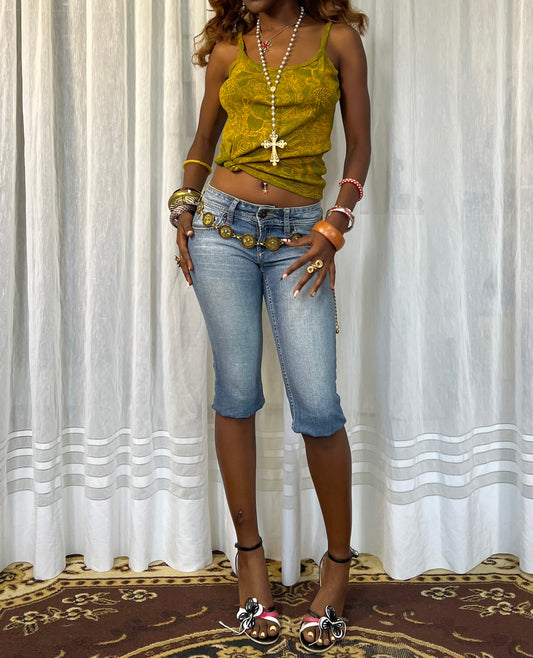 Olive Buddha Print Cami