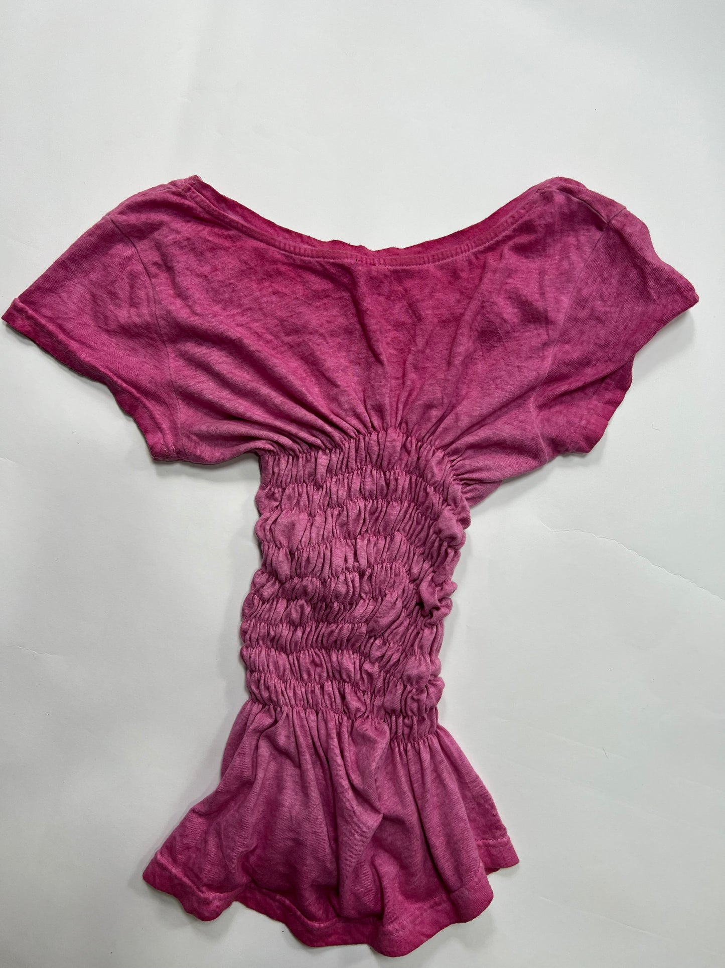 Pink Shirred Tee