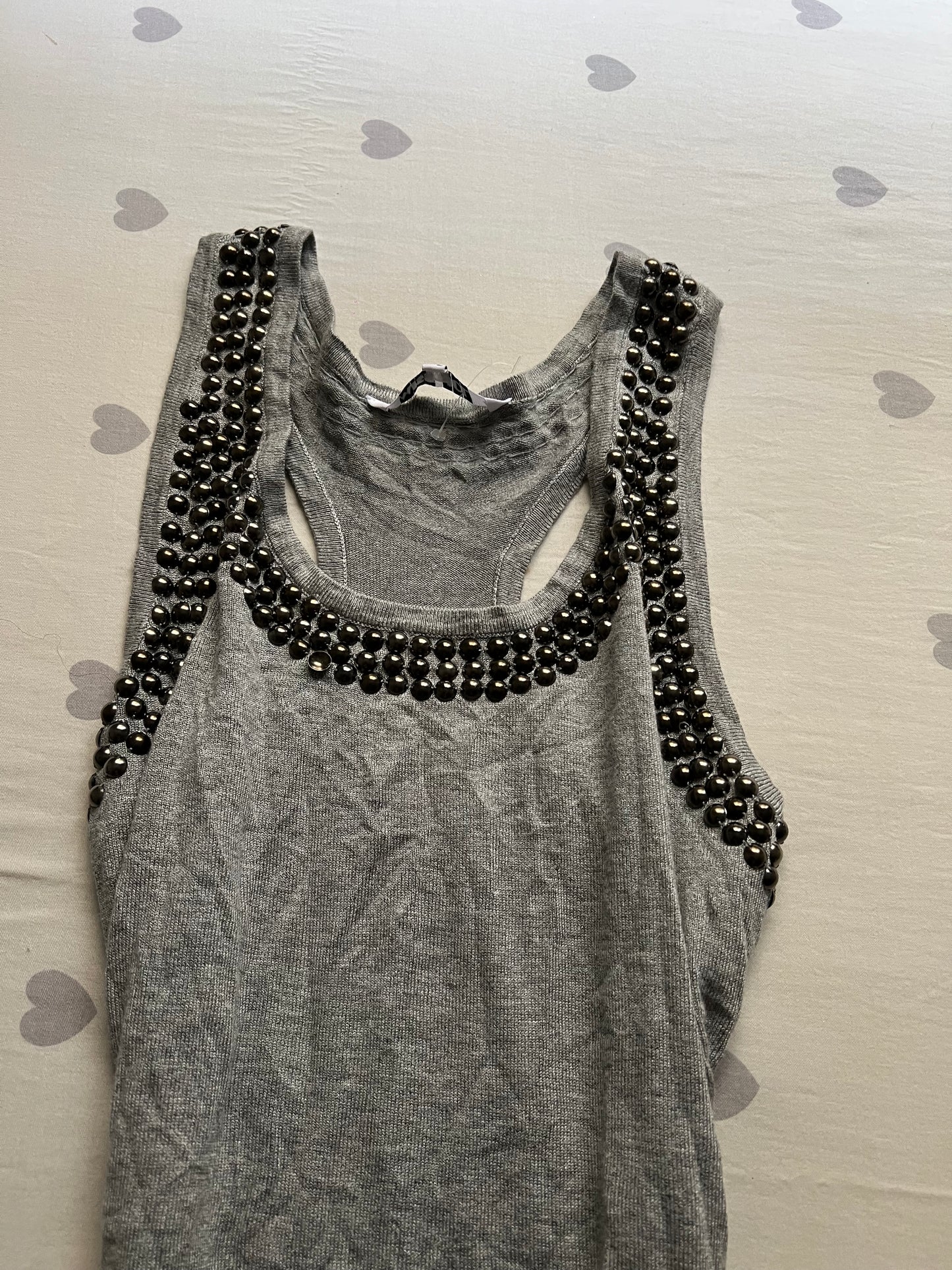 Studded grey tank top