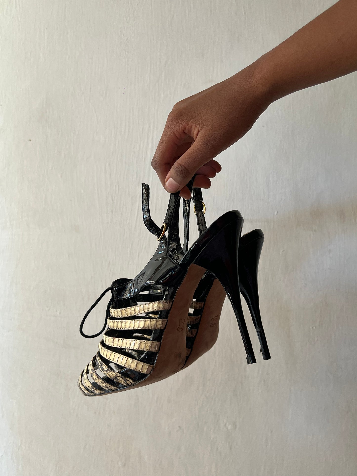 Snake Skin print  Gladiator Heels