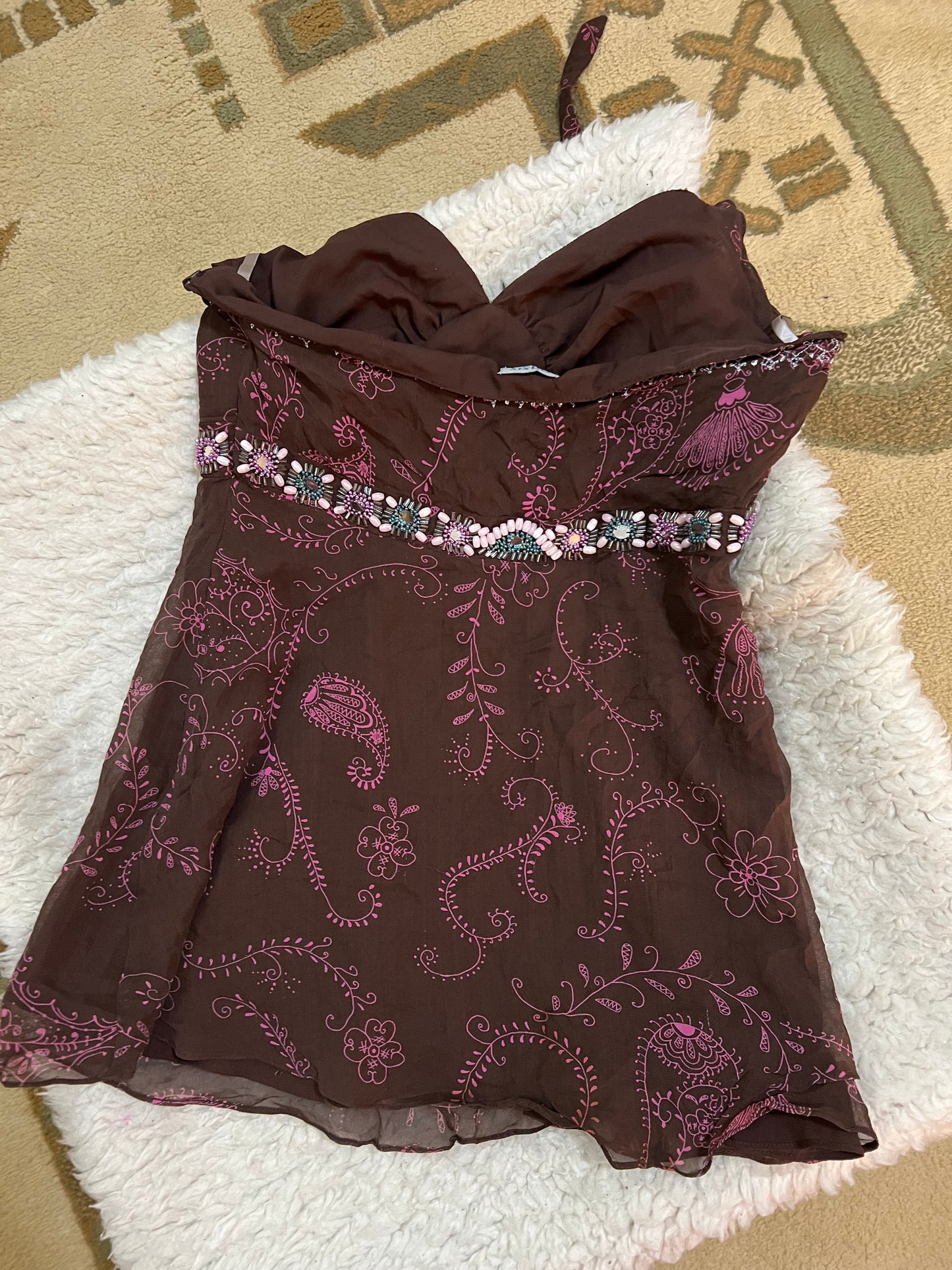 Beaded Paisley Halter Top