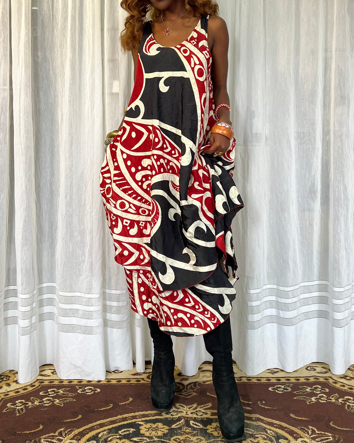 Abstract Print Handkerchief Dress
