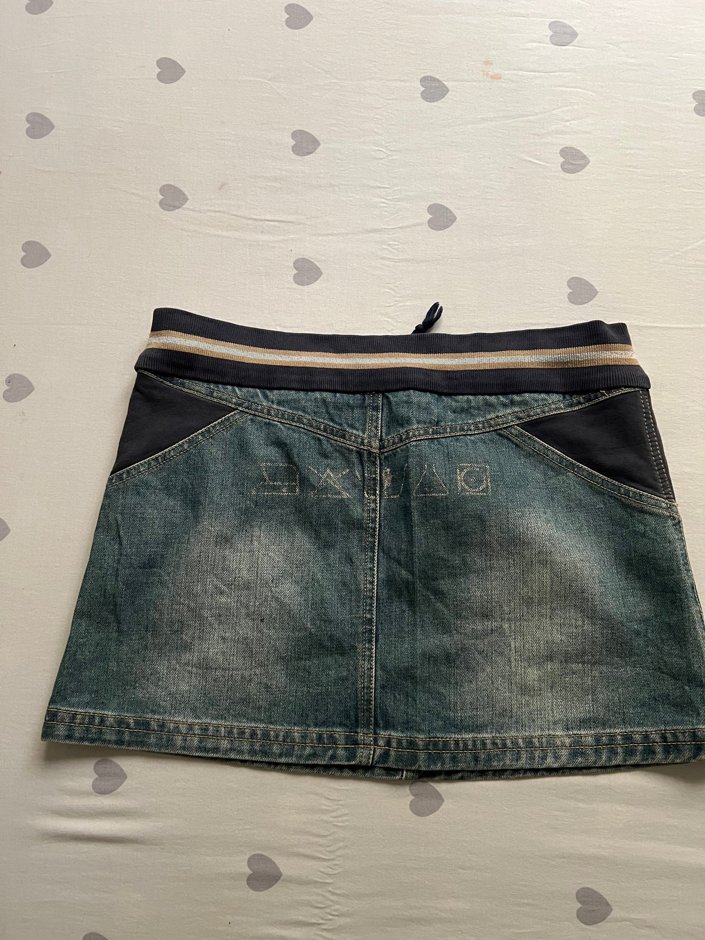 Reworked denim mini