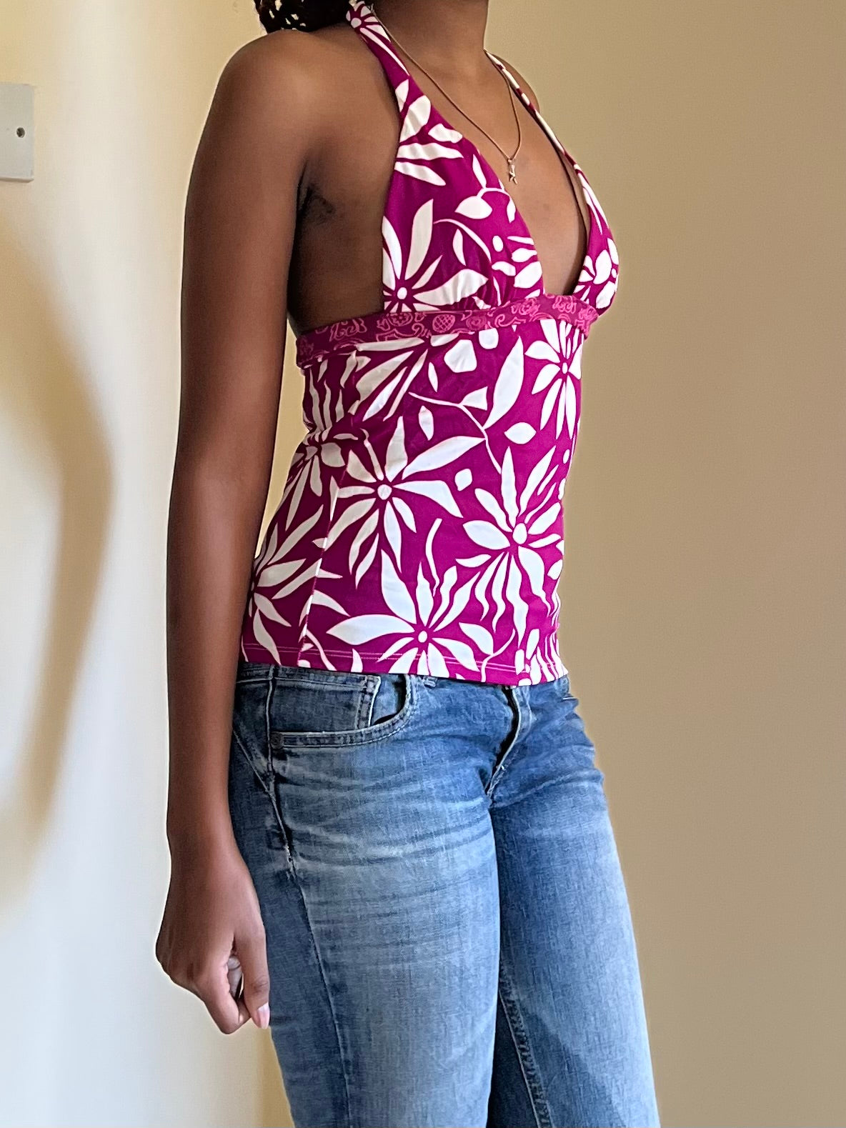 Floral Halter Bikini Top