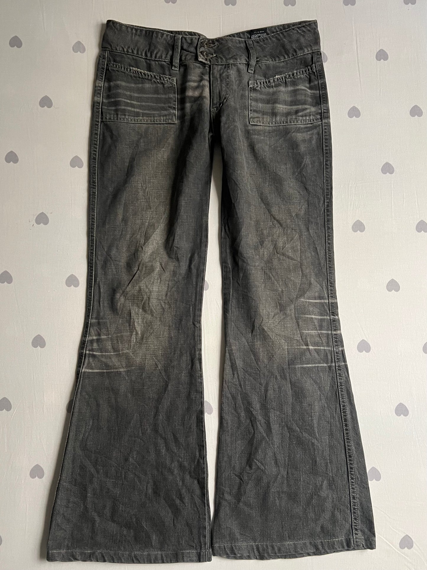 Vintage grey wash flared pants