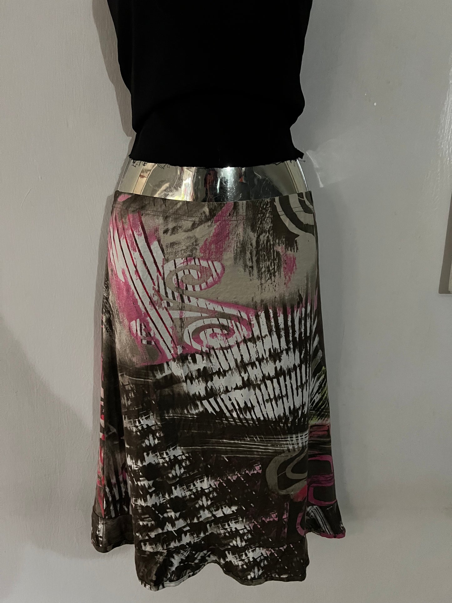 Y2k graphic midi skirt