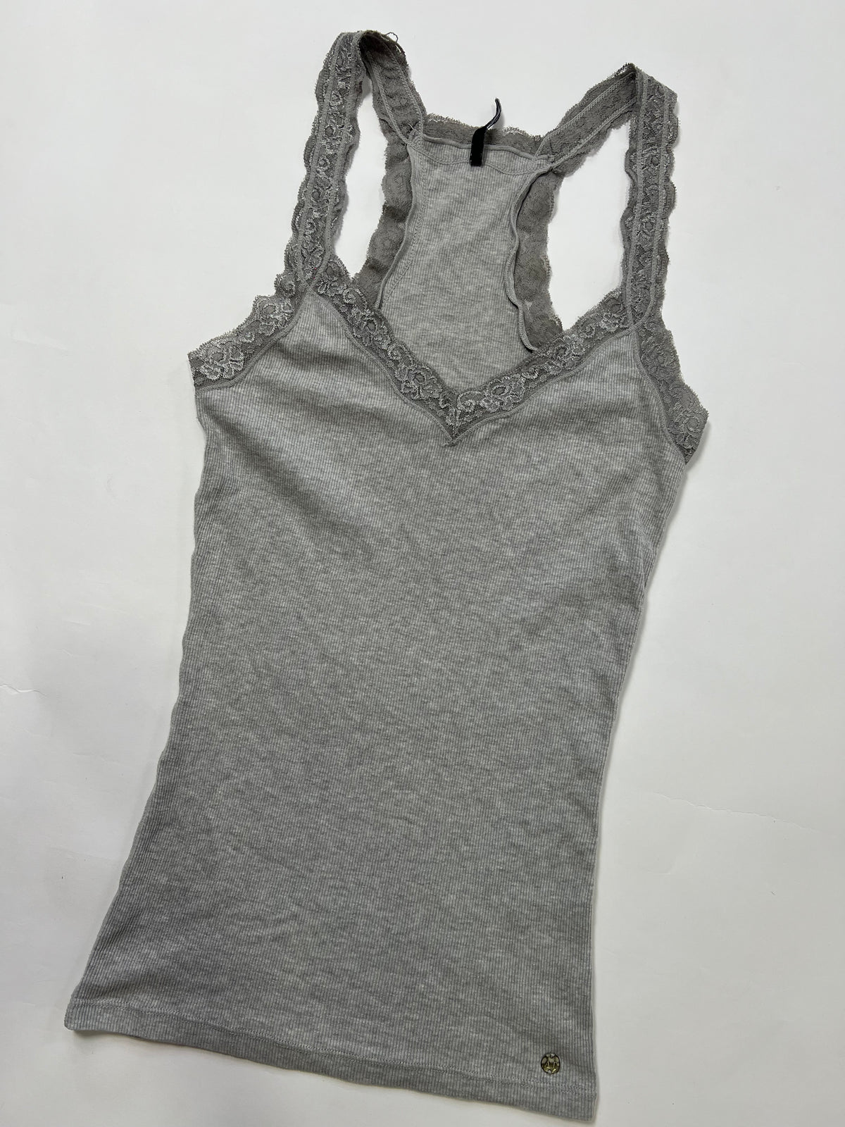 Grey Lace-Trim Cami